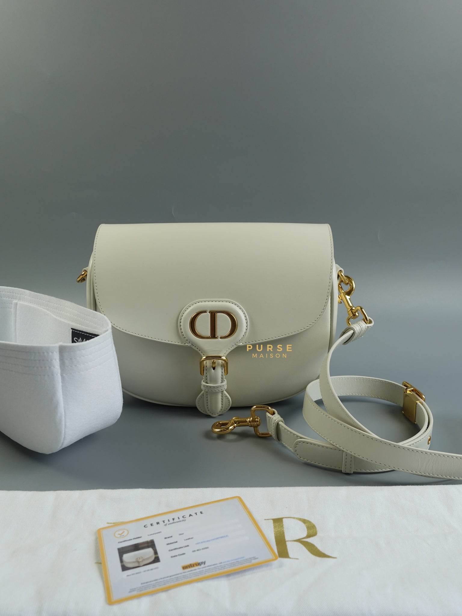 Bobby Medium Creme White Calfskin Bag | Purse Maison Luxury Bags Shop