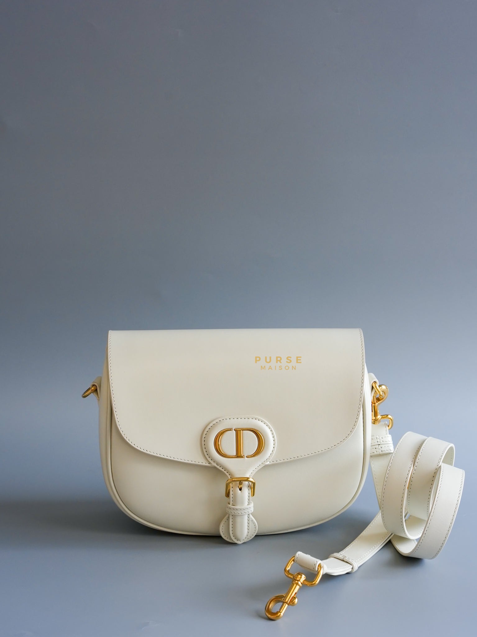 Bobby Medium Creme White Calfskin Bag | Purse Maison Luxury Bags Shop