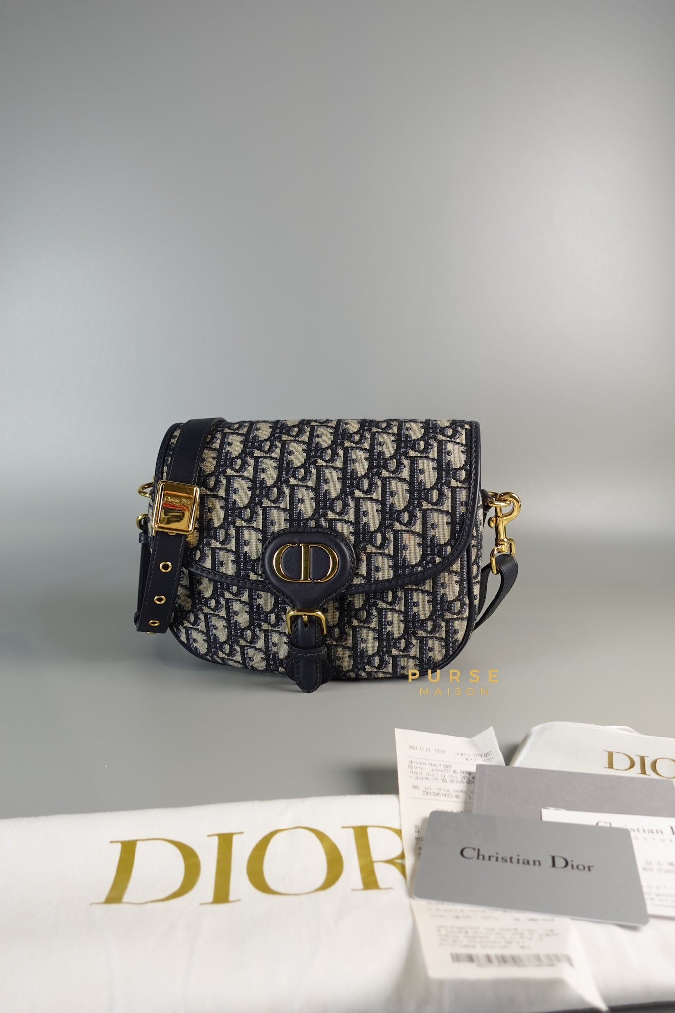 Bobby Medium in Blue Dior Oblique Jacquard | Purse Maison Luxury Bags Shop