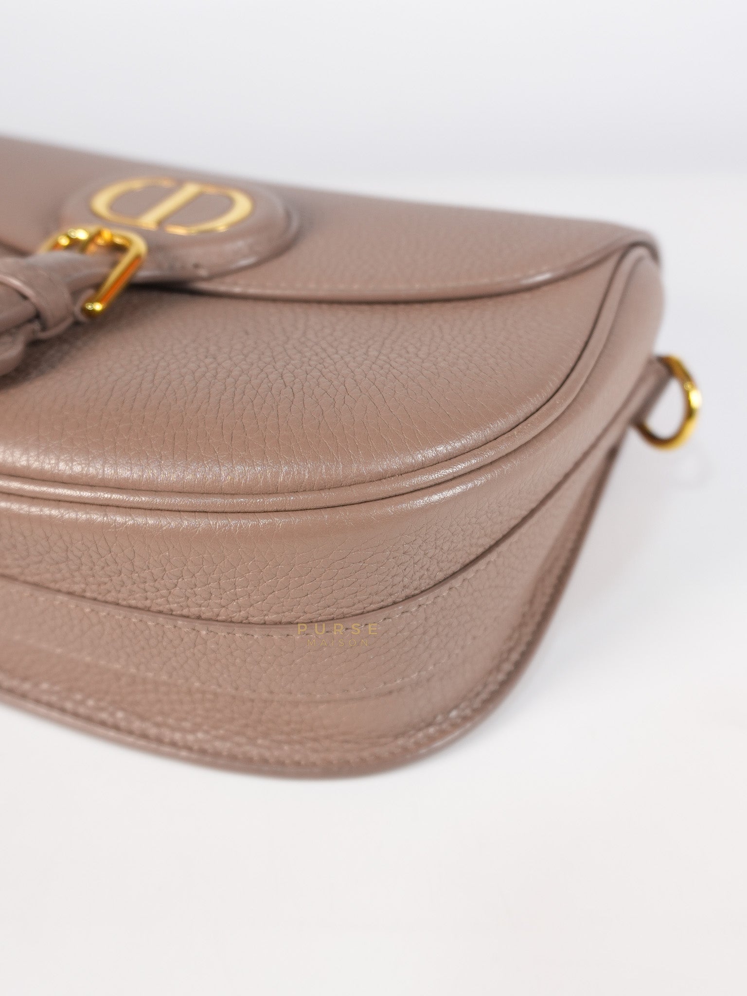 Bobby Medium Warm Taupe Grained Calfskin Leather Crossbody | Purse Maison Luxury Bags Shop