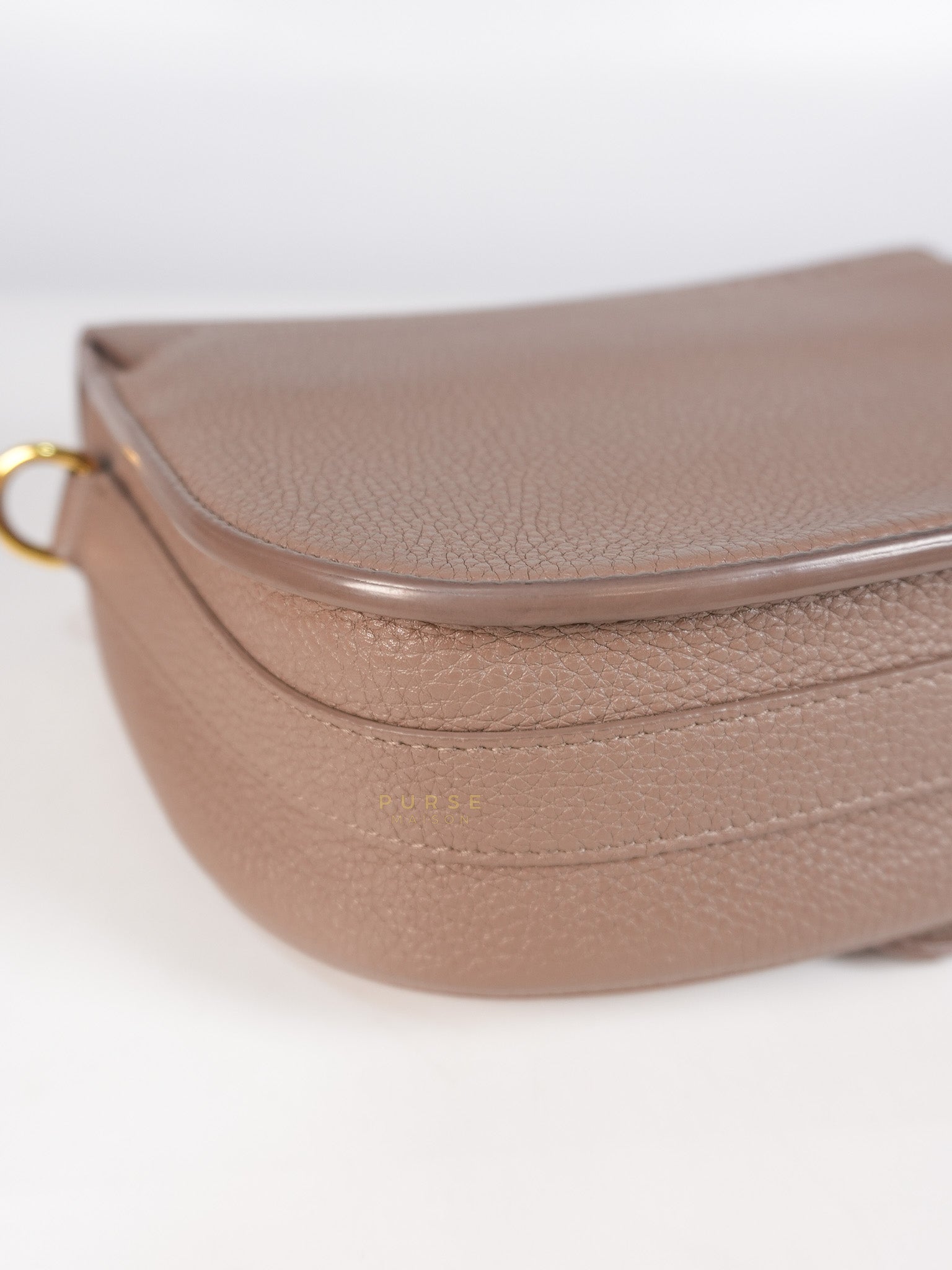 Bobby Medium Warm Taupe Grained Calfskin Leather Crossbody | Purse Maison Luxury Bags Shop