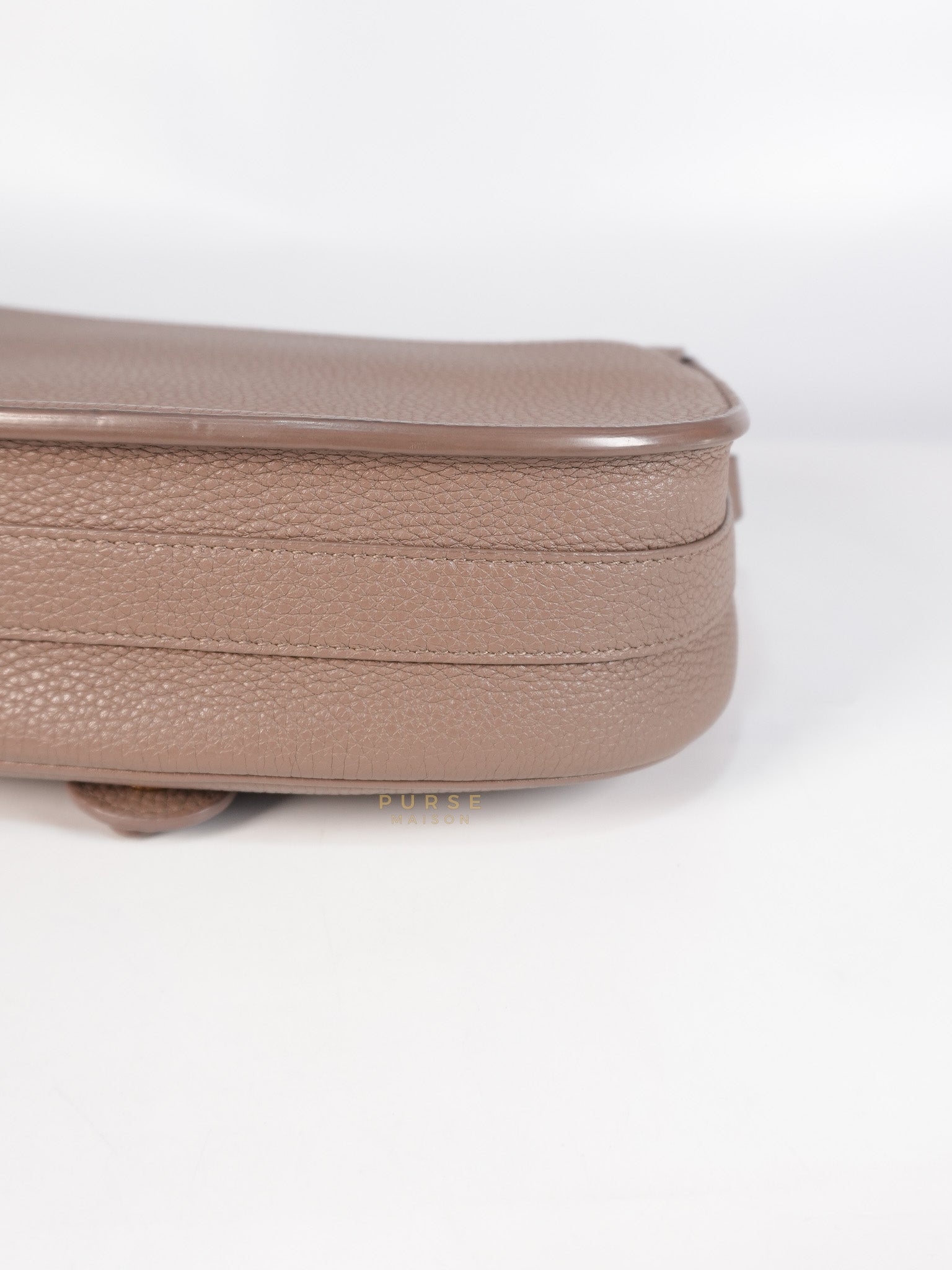 Bobby Medium Warm Taupe Grained Calfskin Leather Crossbody | Purse Maison Luxury Bags Shop