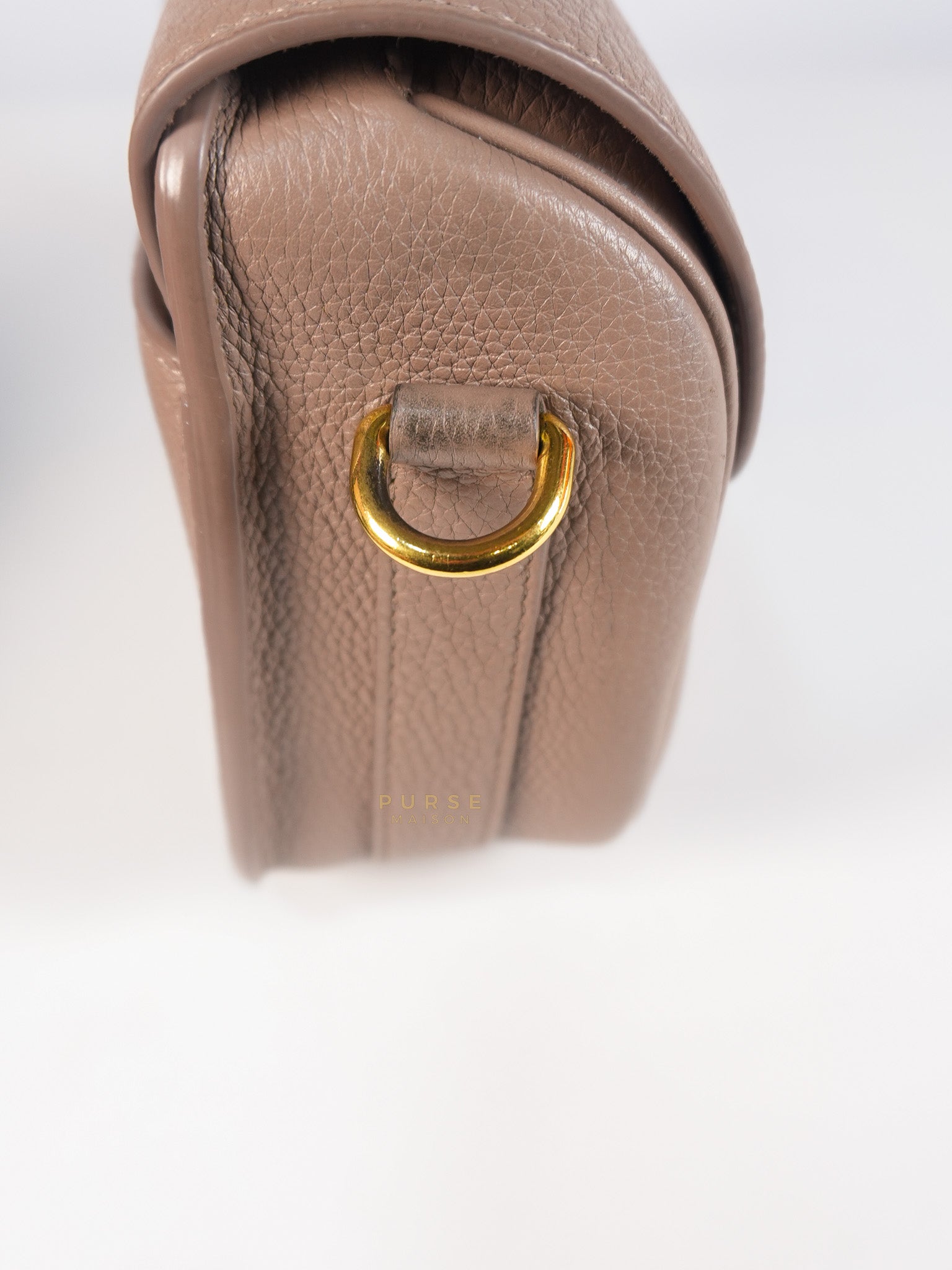 Bobby Medium Warm Taupe Grained Calfskin Leather Crossbody | Purse Maison Luxury Bags Shop