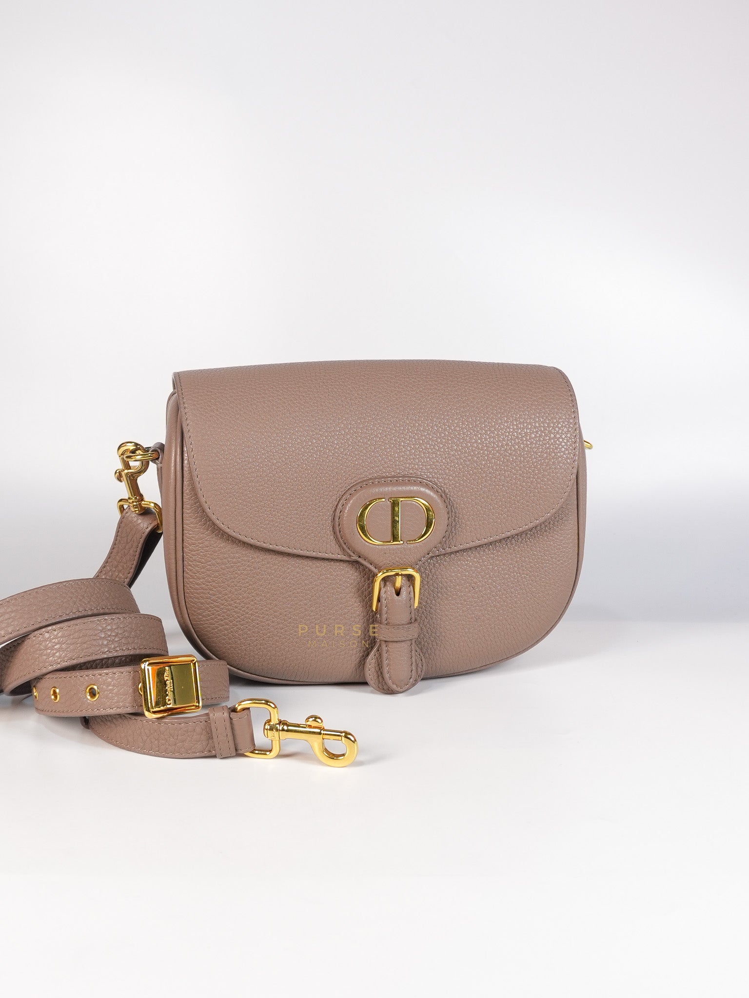Bobby Medium Warm Taupe Grained Calfskin Leather Crossbody | Purse Maison Luxury Bags Shop