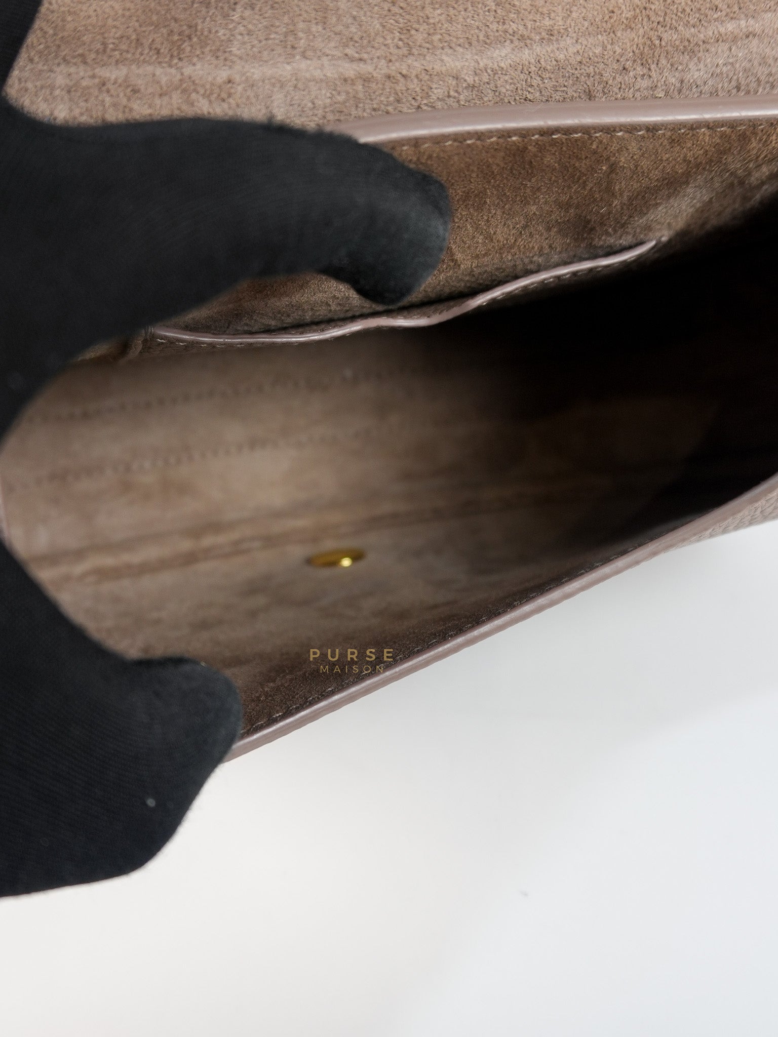 Bobby Medium Warm Taupe Grained Calfskin Leather Crossbody | Purse Maison Luxury Bags Shop