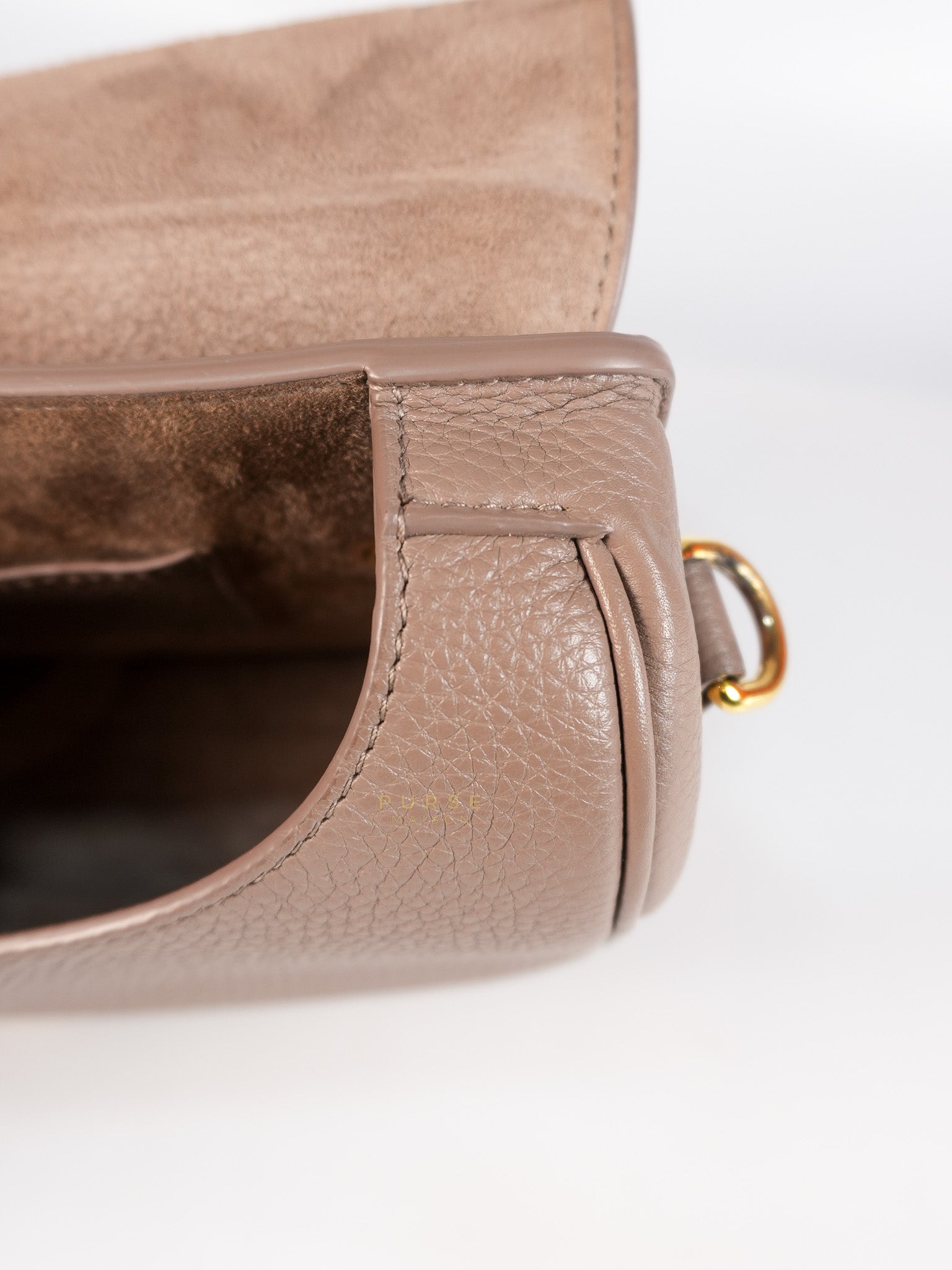 Bobby Medium Warm Taupe Grained Calfskin Leather Crossbody | Purse Maison Luxury Bags Shop