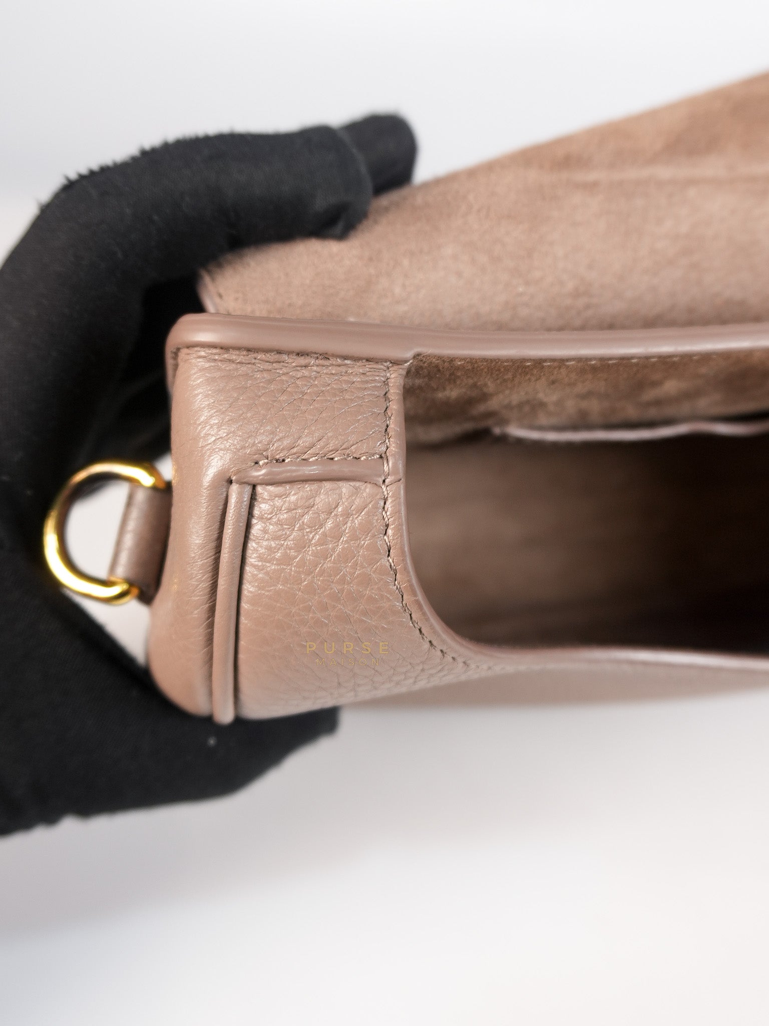 Bobby Medium Warm Taupe Grained Calfskin Leather Crossbody | Purse Maison Luxury Bags Shop