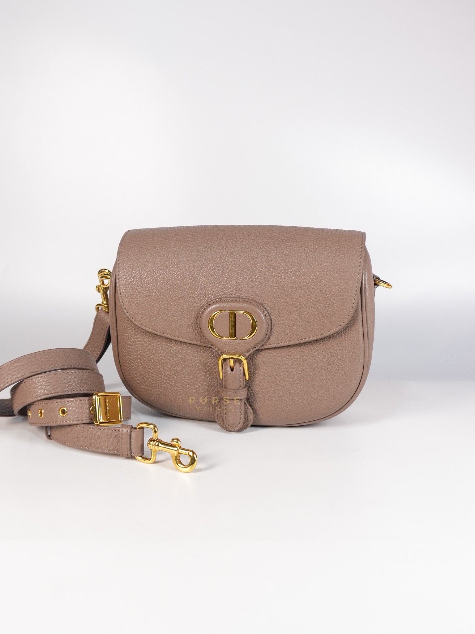 Bobby Medium Warm Taupe Grained Calfskin Leather Crossbody | Purse Maison Luxury Bags Shop
