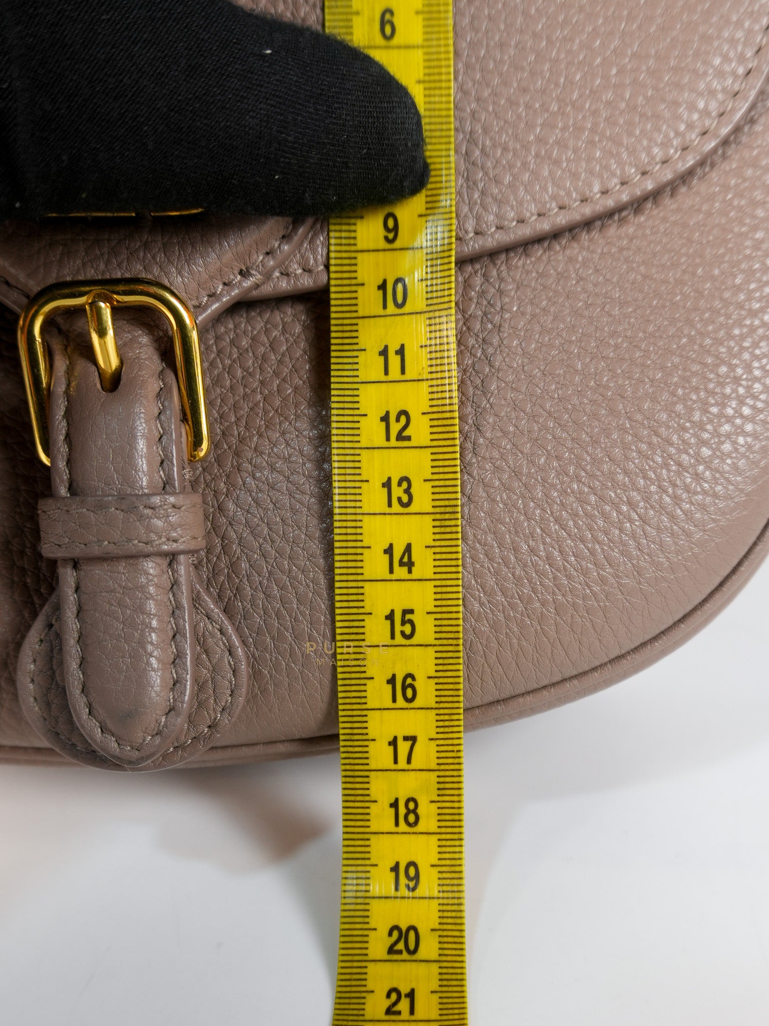 Bobby Medium Warm Taupe Grained Calfskin Leather Crossbody | Purse Maison Luxury Bags Shop
