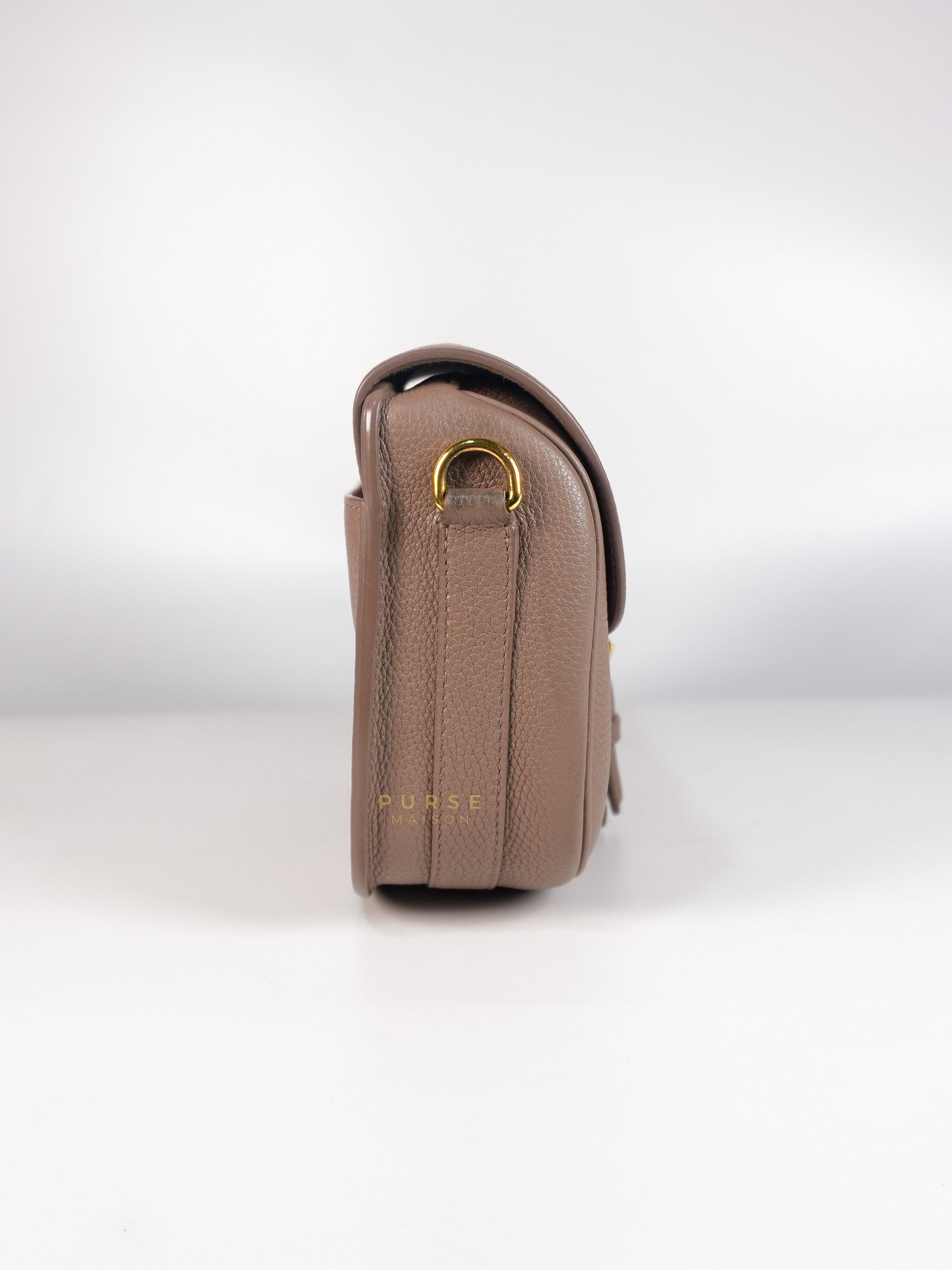 Bobby Medium Warm Taupe Grained Calfskin Leather Crossbody | Purse Maison Luxury Bags Shop