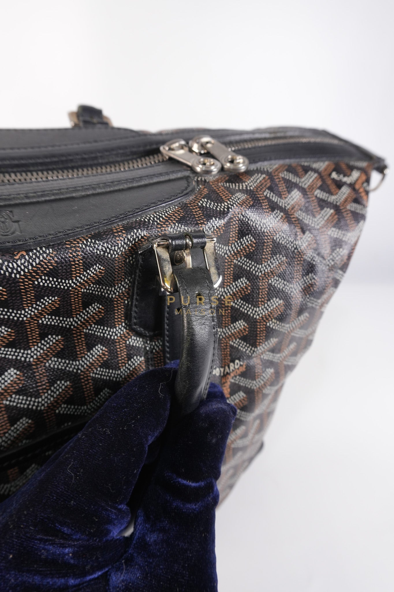 Boeing 30 Travel Bag Coated Canvas Black | Purse Maison Luxury Bags Shop