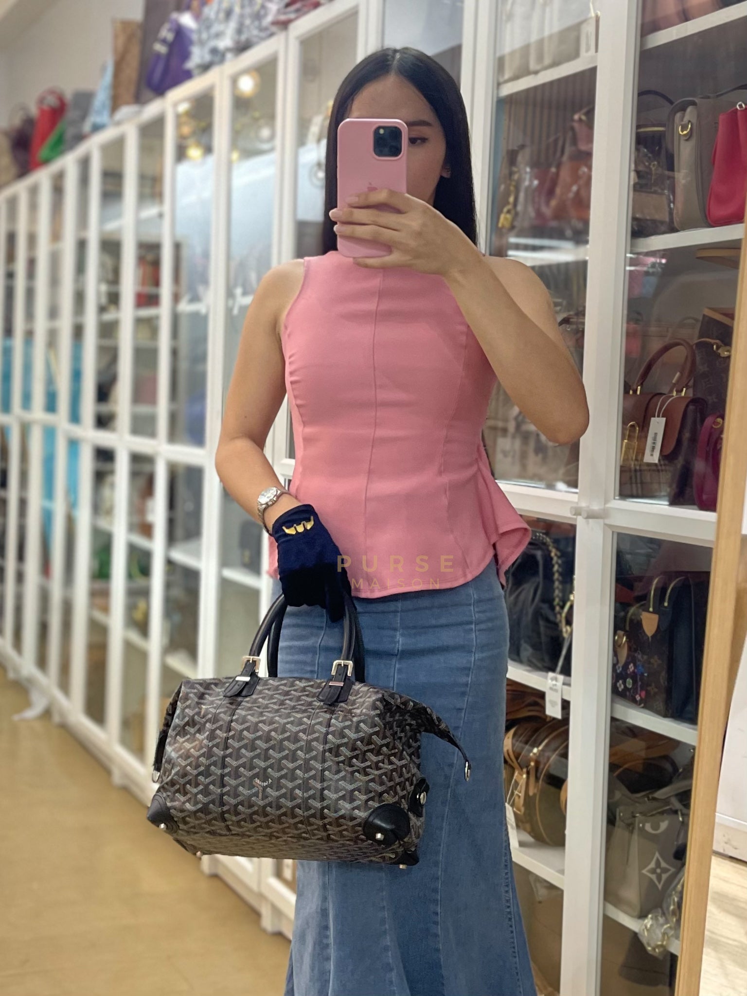 Boeing 30 Travel Bag Coated Canvas Black | Purse Maison Luxury Bags Shop