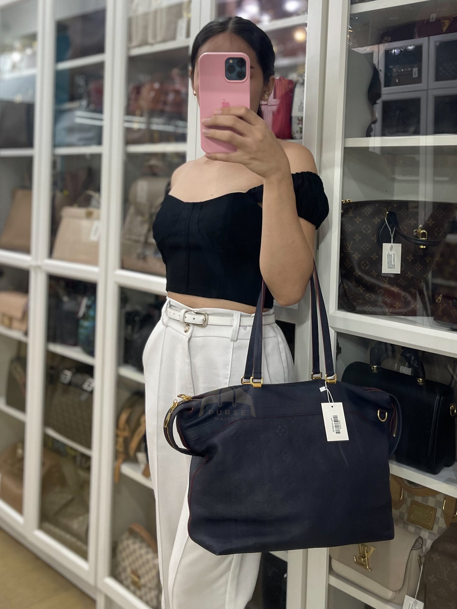 Boetie Bag MM in Marine Rouge Monogram Empreinte Leather (Date code: AR4126) | Purse Maison Luxury Bags Shop