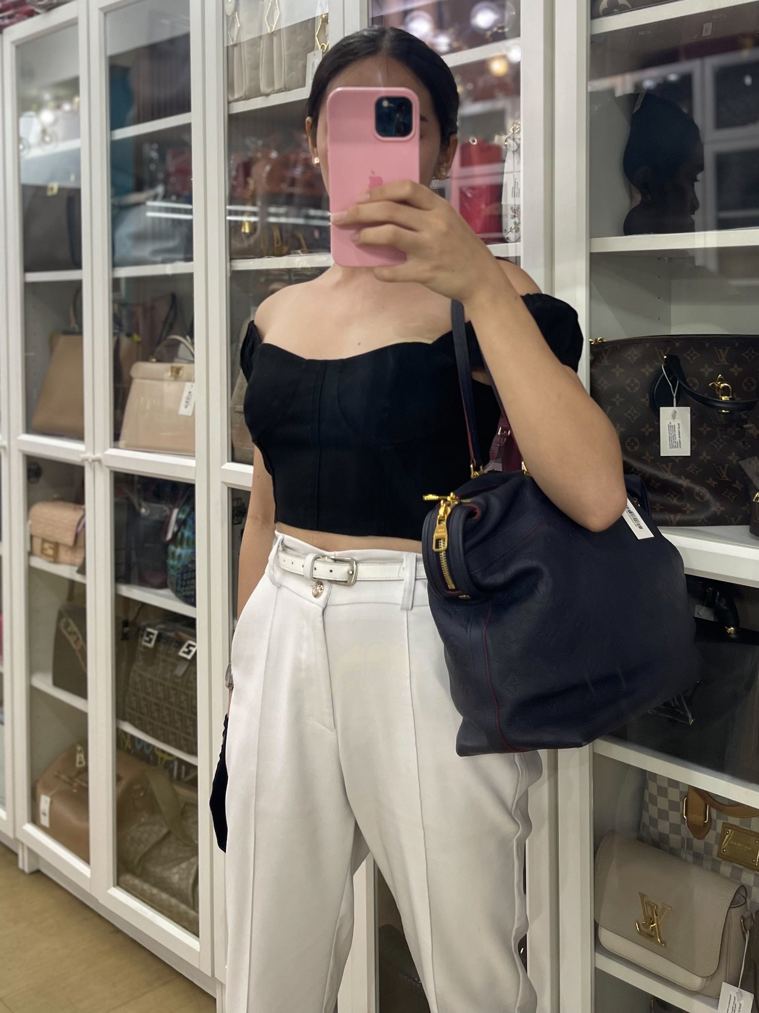 Boetie Bag MM in Marine Rouge Monogram Empreinte Leather (Date code: AR4126) | Purse Maison Luxury Bags Shop