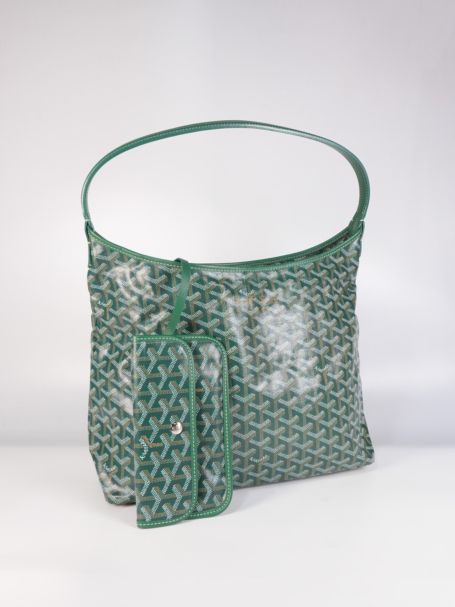 Boheme Hobo Bag In Green (Vert) Goyardine Canvas | Purse Maison Luxury Bags Shop