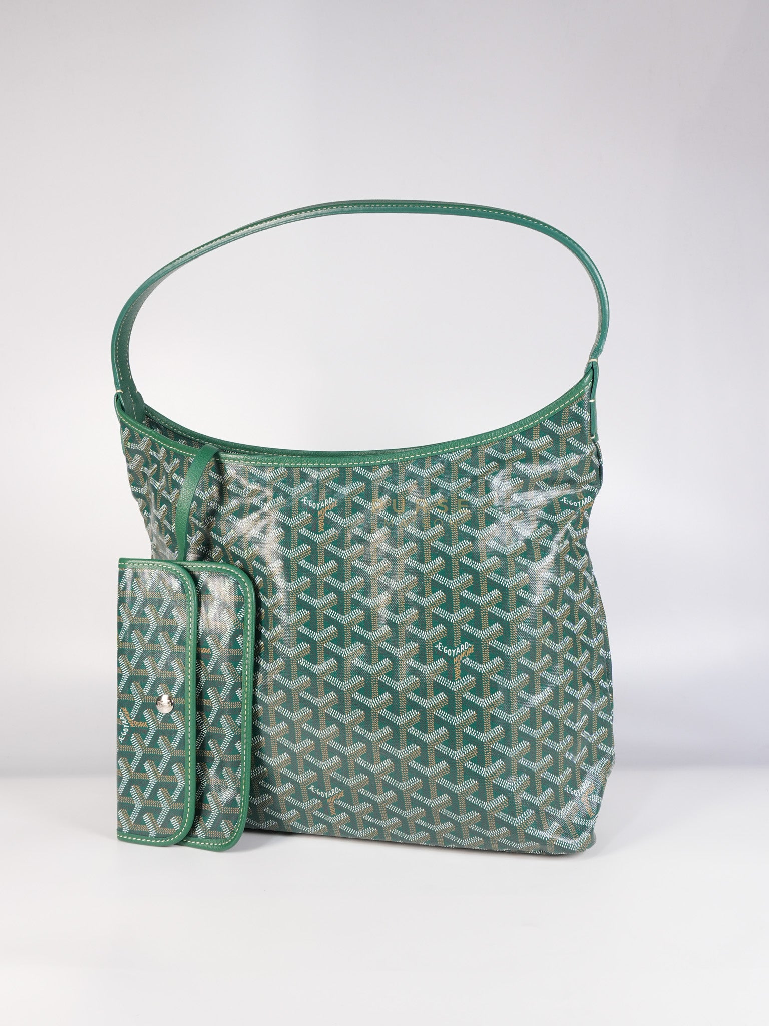 Boheme Hobo Bag In Green (Vert) Goyardine Canvas | Purse Maison Luxury Bags Shop