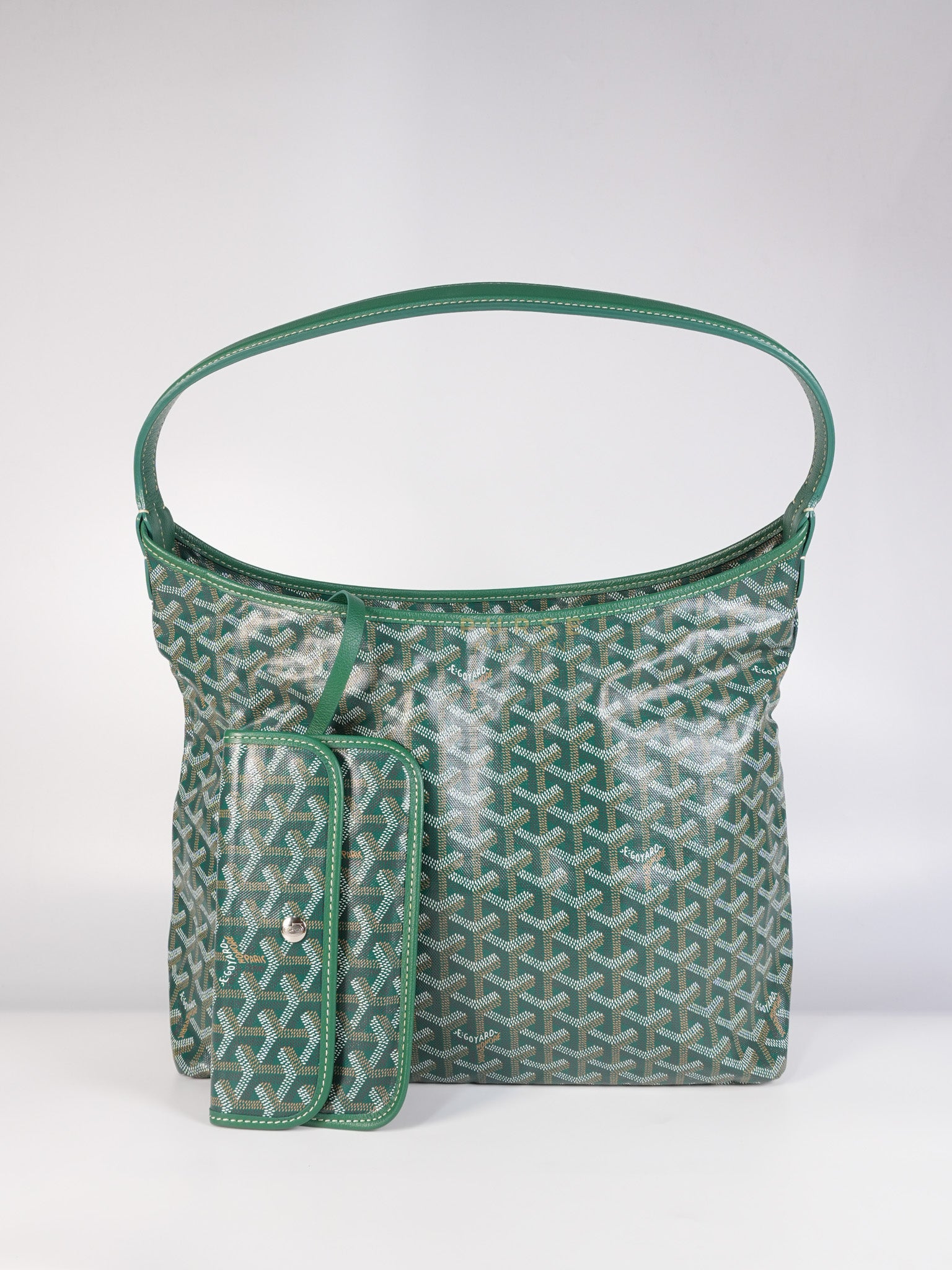 Boheme Hobo Bag In Green (Vert) Goyardine Canvas | Purse Maison Luxury Bags Shop
