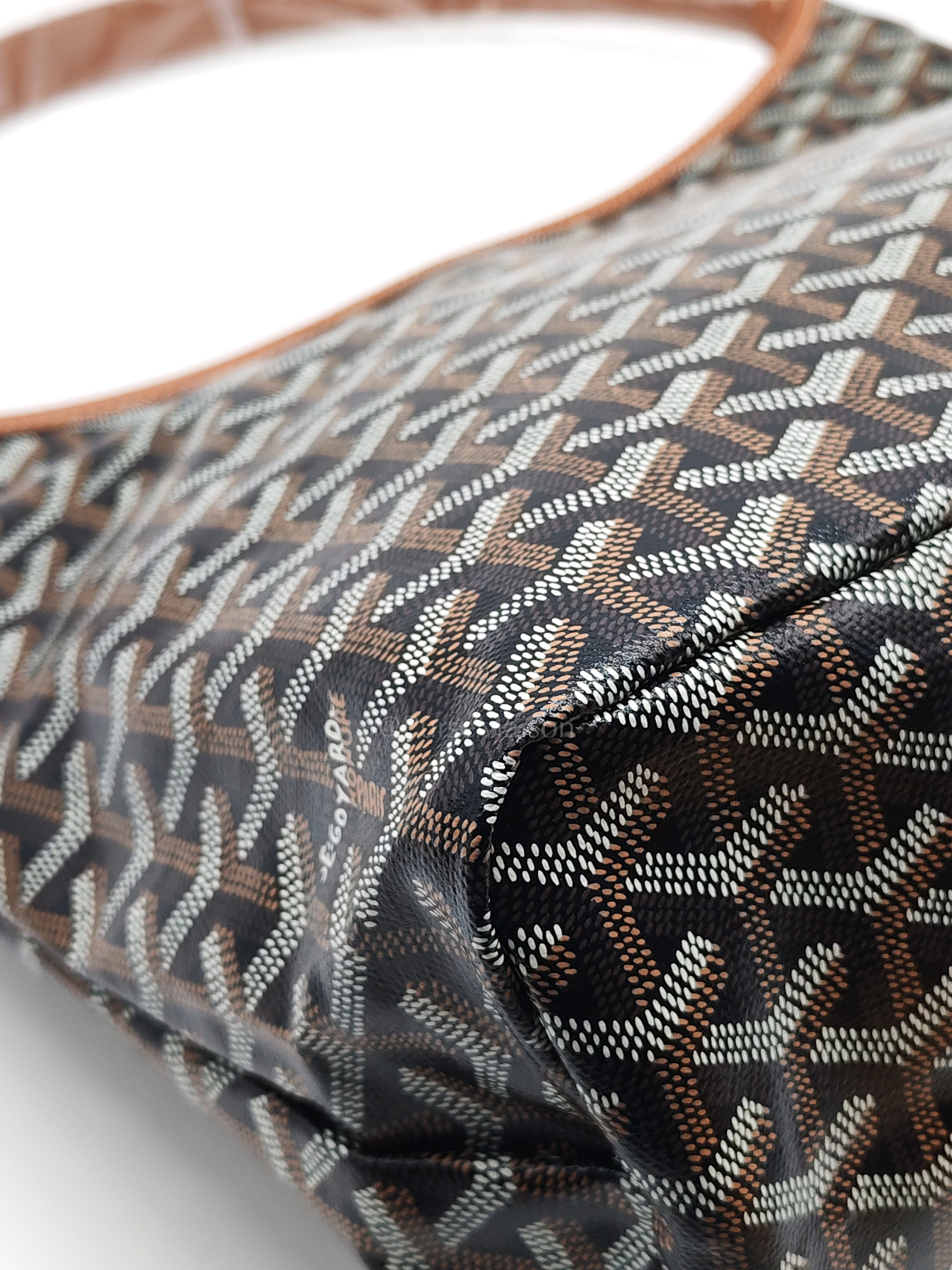 Boheme Hobo Bag PM in Black/Tan Goyardine Canvas | Purse Maison Luxury Bags Shop