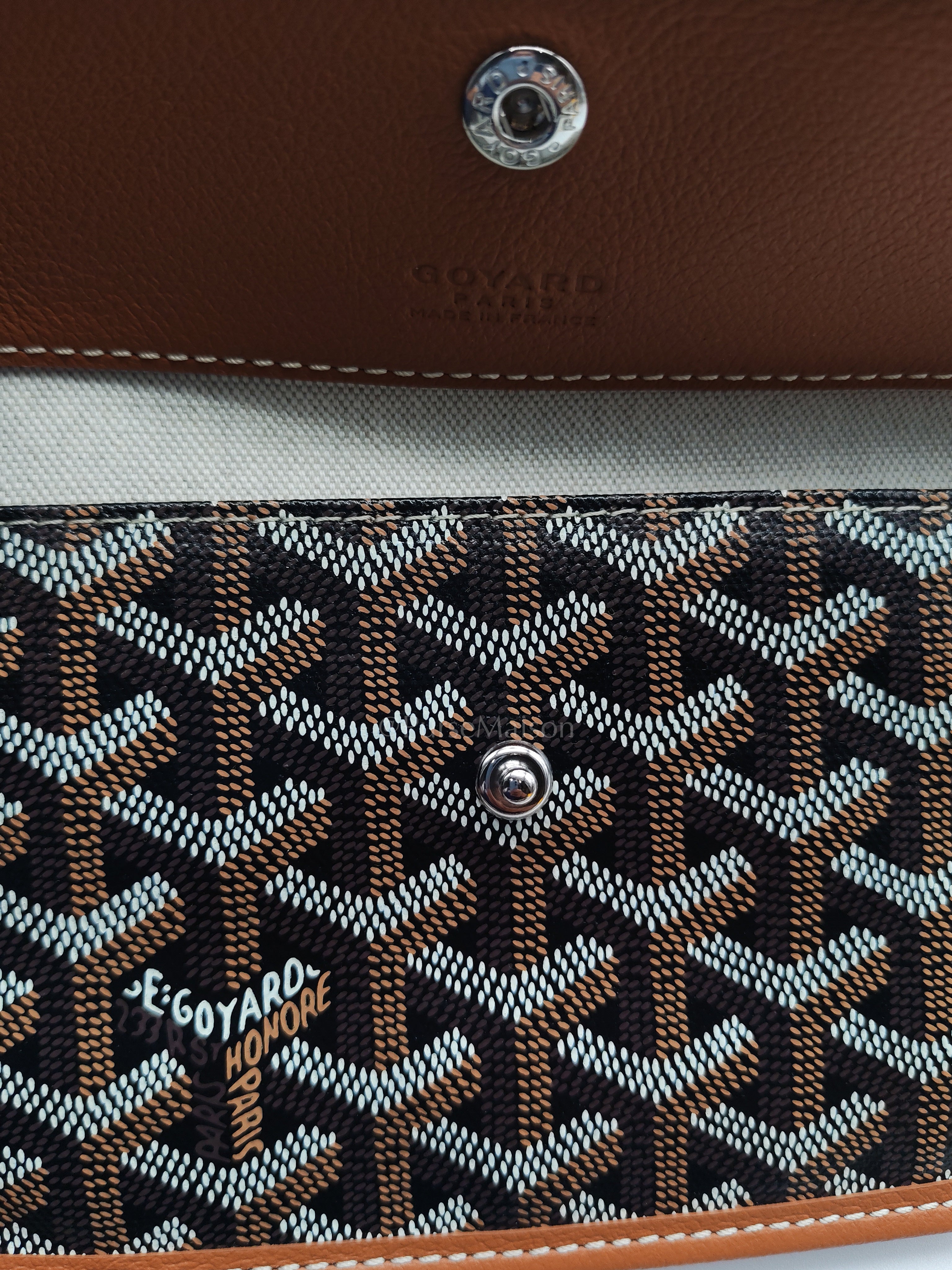 Boheme Hobo Bag PM in Black/Tan Goyardine Canvas | Purse Maison Luxury Bags Shop