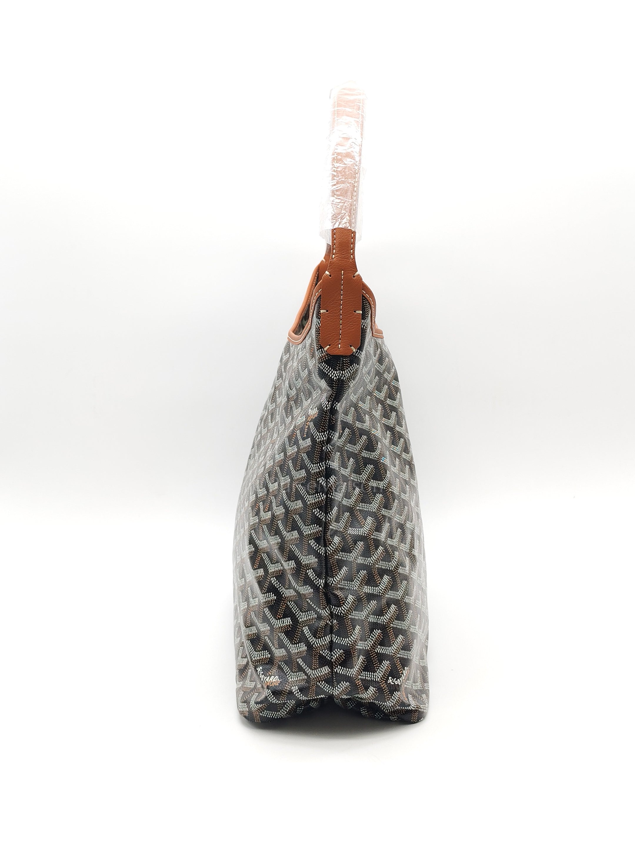 Boheme Hobo Bag PM in Black/Tan Goyardine Canvas | Purse Maison Luxury Bags Shop