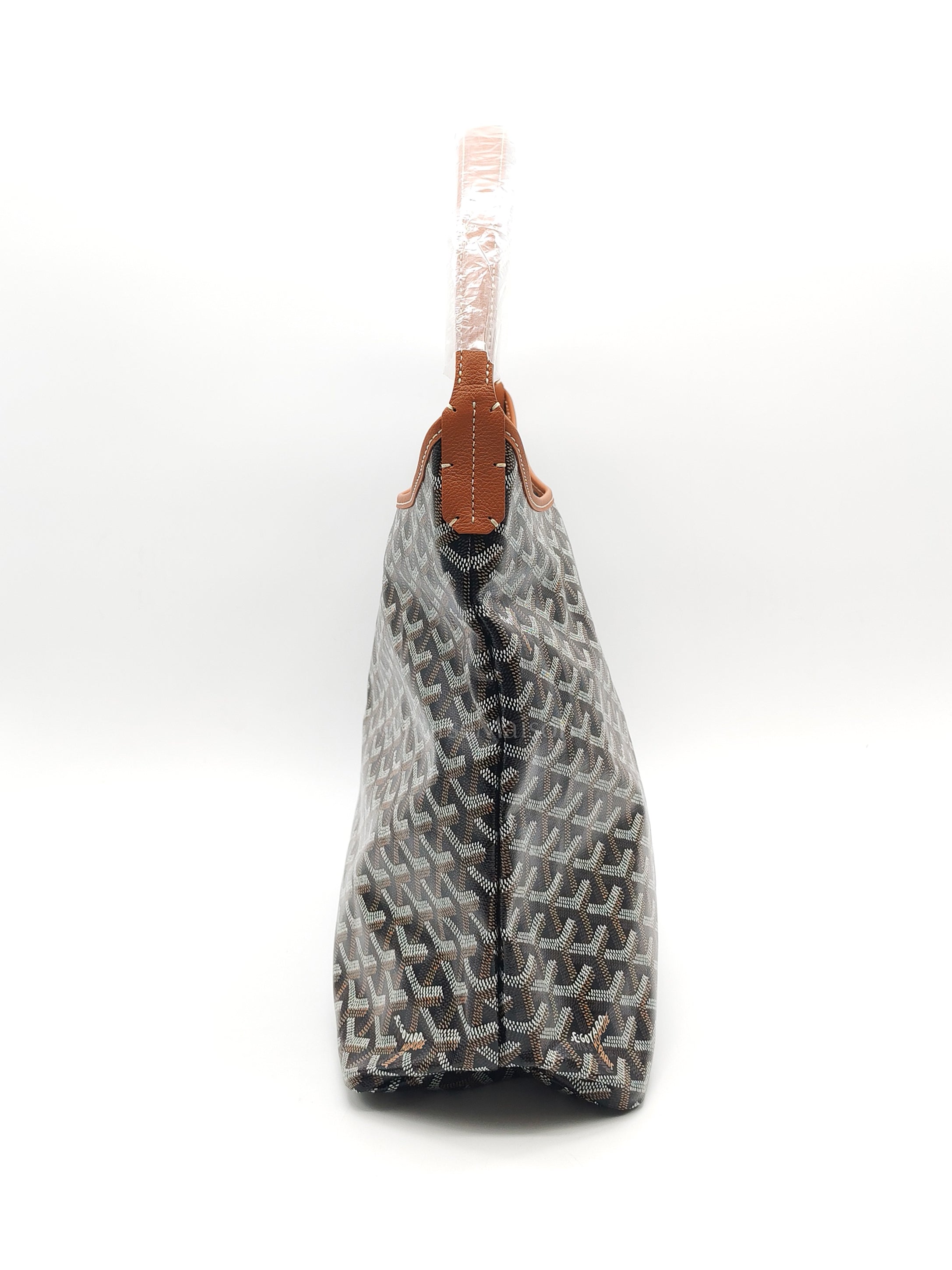 Boheme Hobo Bag PM in Black/Tan Goyardine Canvas | Purse Maison Luxury Bags Shop