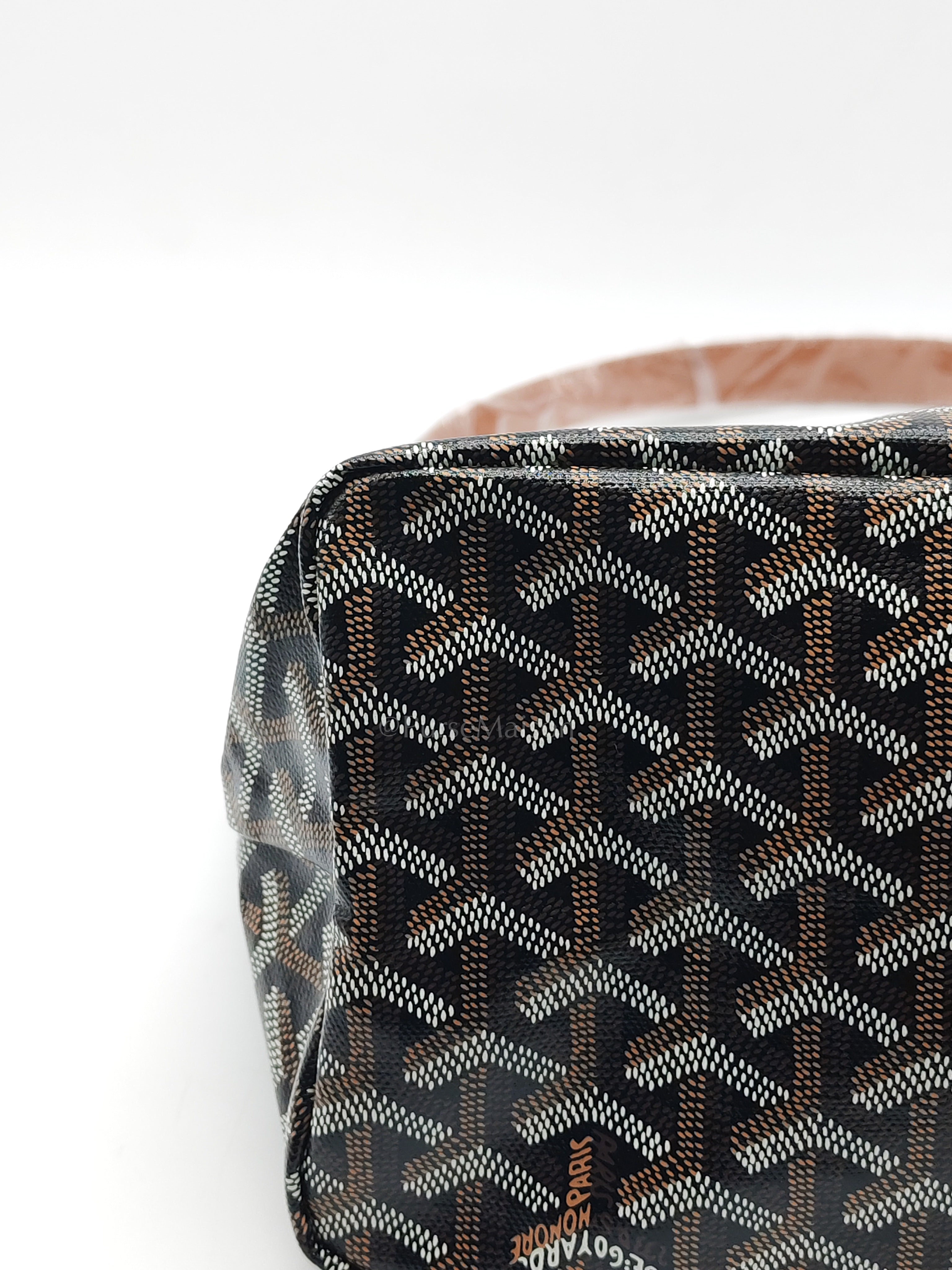 Boheme Hobo Bag PM in Black/Tan Goyardine Canvas | Purse Maison Luxury Bags Shop