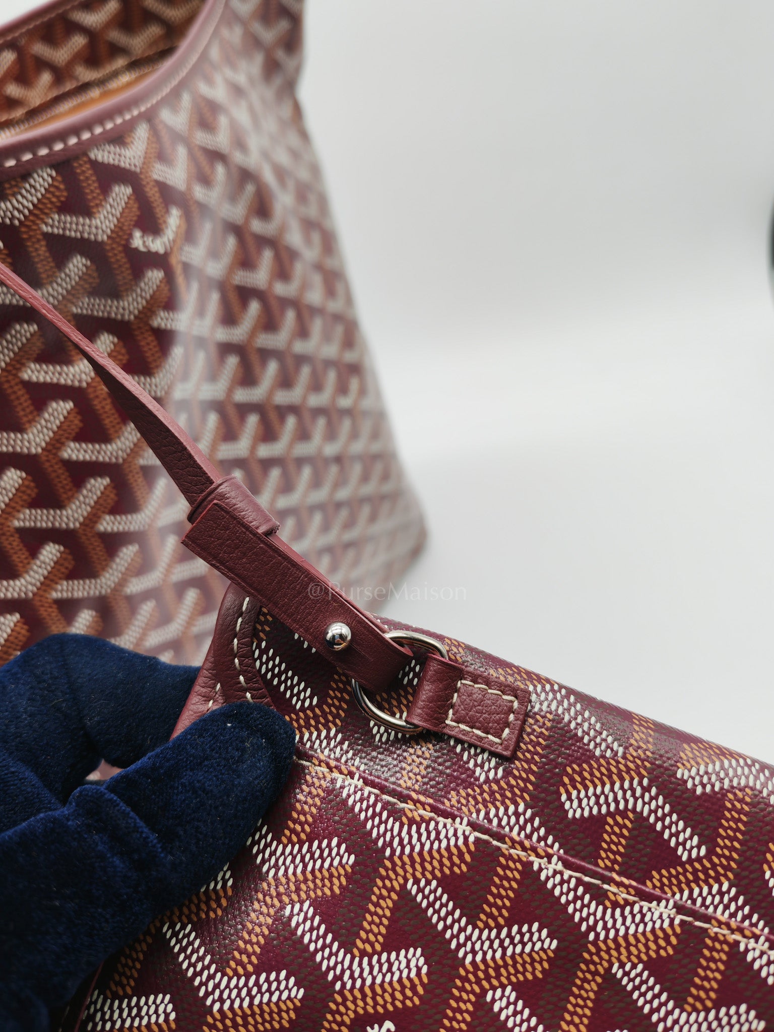 Boheme Hobo Bag PM in Burgundy Goyardine Canvas | Purse Maison Luxury Bags Shop