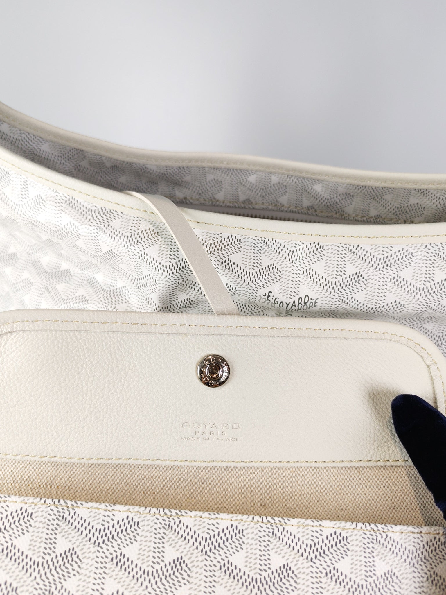 Boheme Hobo Bag PM in White Goyardine Canvas | Purse Maison Luxury Bags Shop