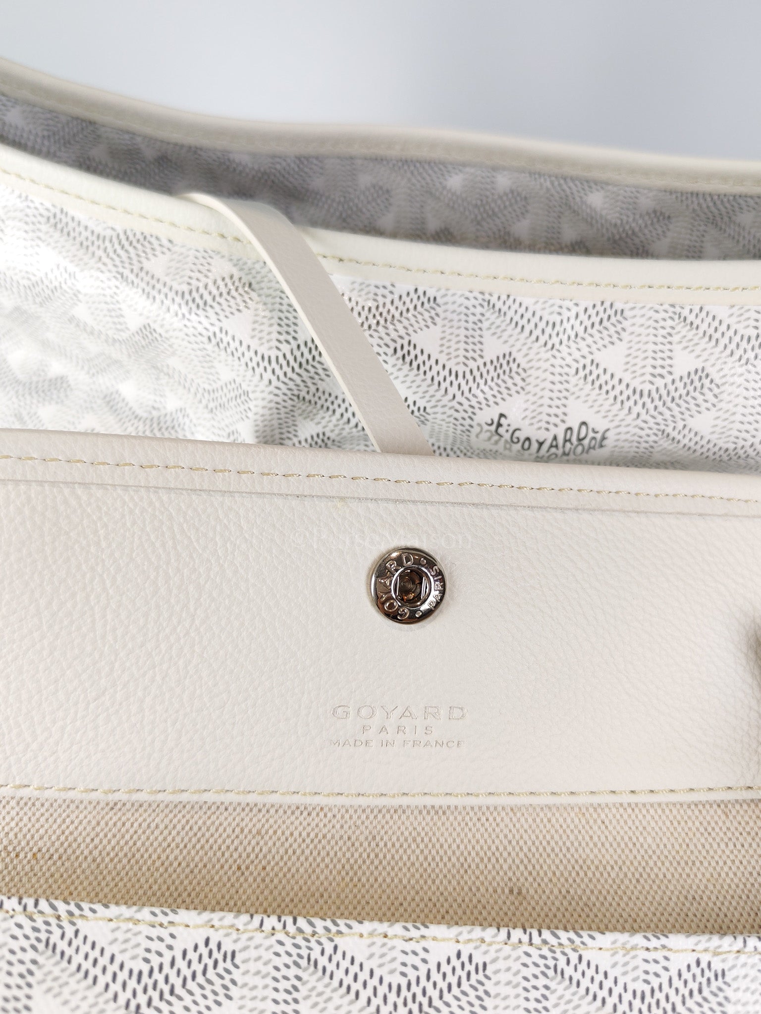 Boheme Hobo Bag PM in White Goyardine Canvas | Purse Maison Luxury Bags Shop