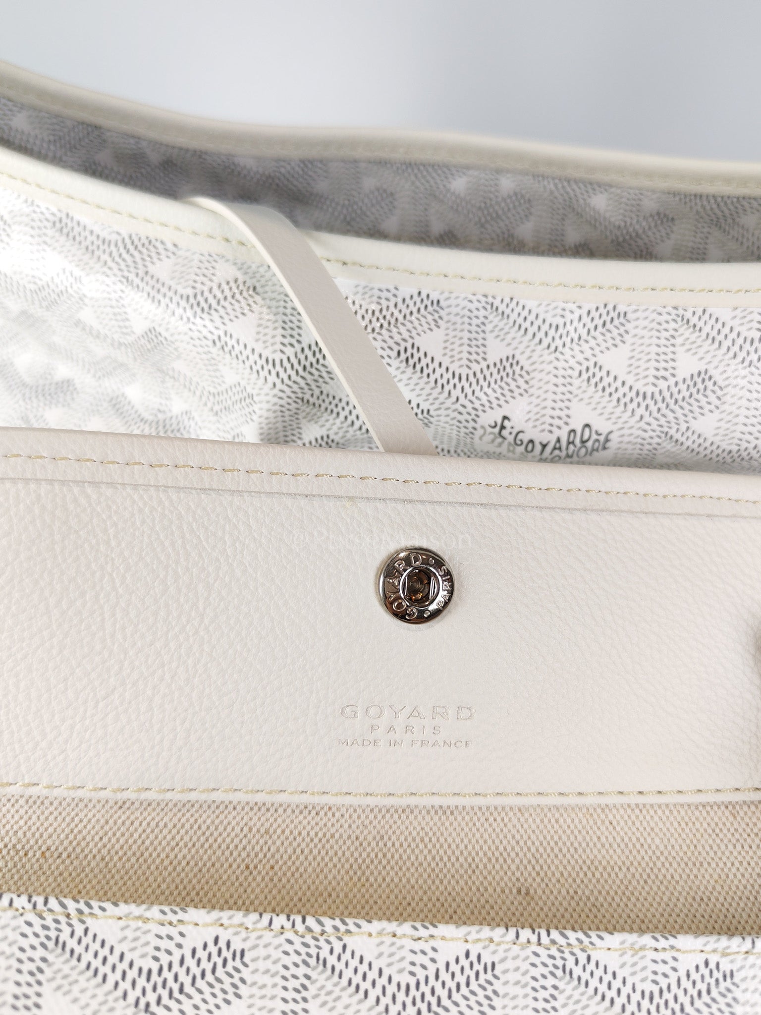 Boheme Hobo Bag PM in White Goyardine Canvas | Purse Maison Luxury Bags Shop