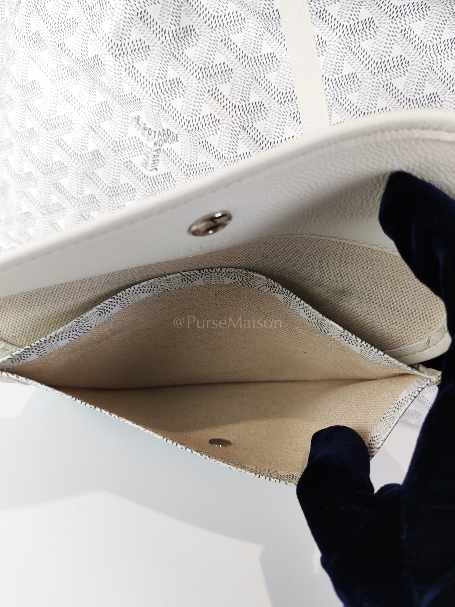 Boheme Hobo Bag PM in White Goyardine Canvas | Purse Maison Luxury Bags Shop