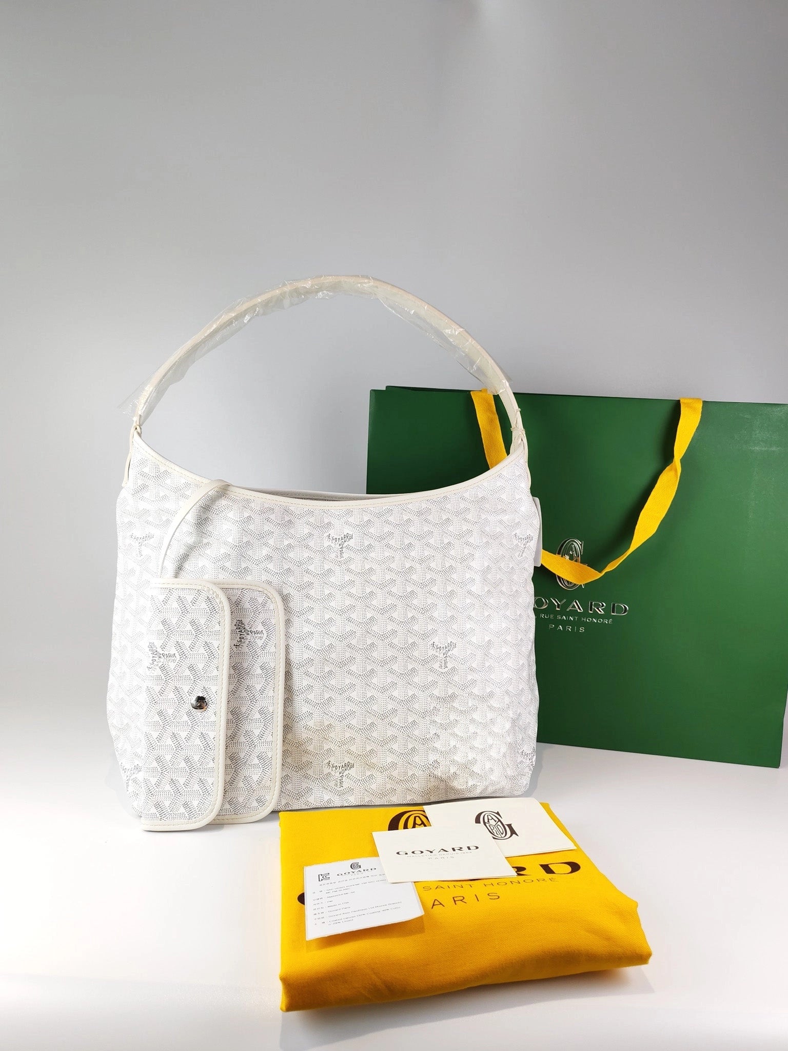 Boheme Hobo Bag PM in White Goyardine Canvas | Purse Maison Luxury Bags Shop