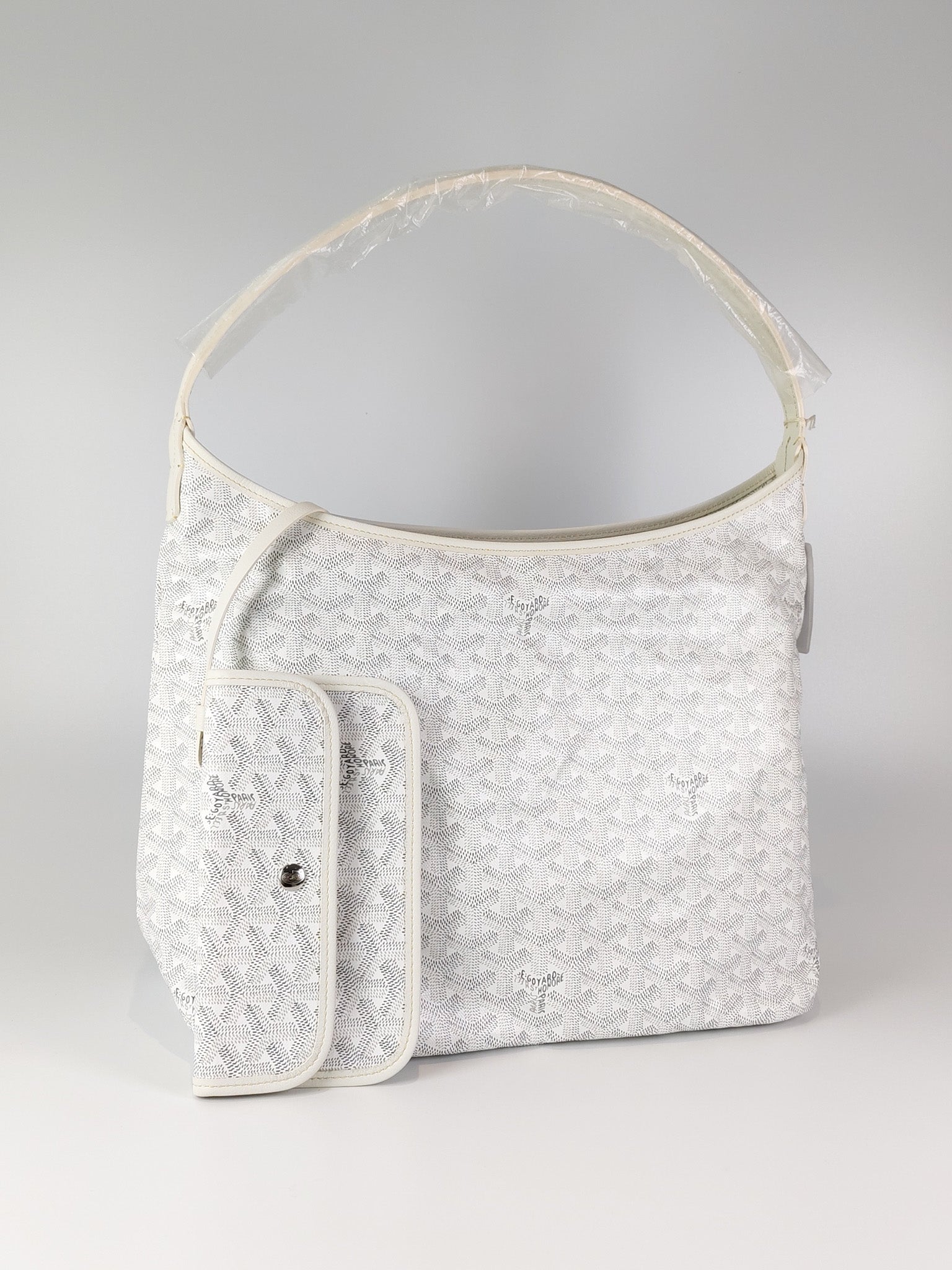 Boheme Hobo Bag PM in White Goyardine Canvas | Purse Maison Luxury Bags Shop