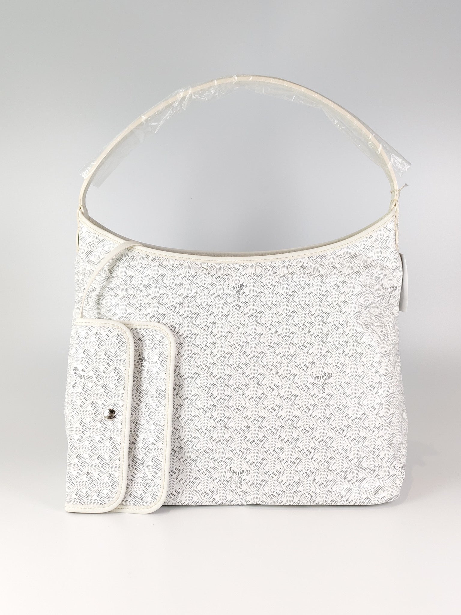 Boheme Hobo Bag PM in White Goyardine Canvas | Purse Maison Luxury Bags Shop