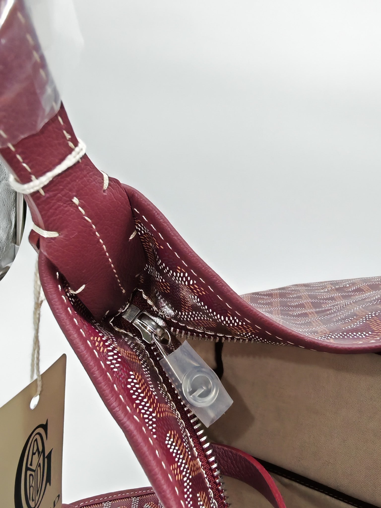 Boheme PM Burgundy in Goyardine Canvas Hobo Bag | Purse Maison Luxury Bags Shop