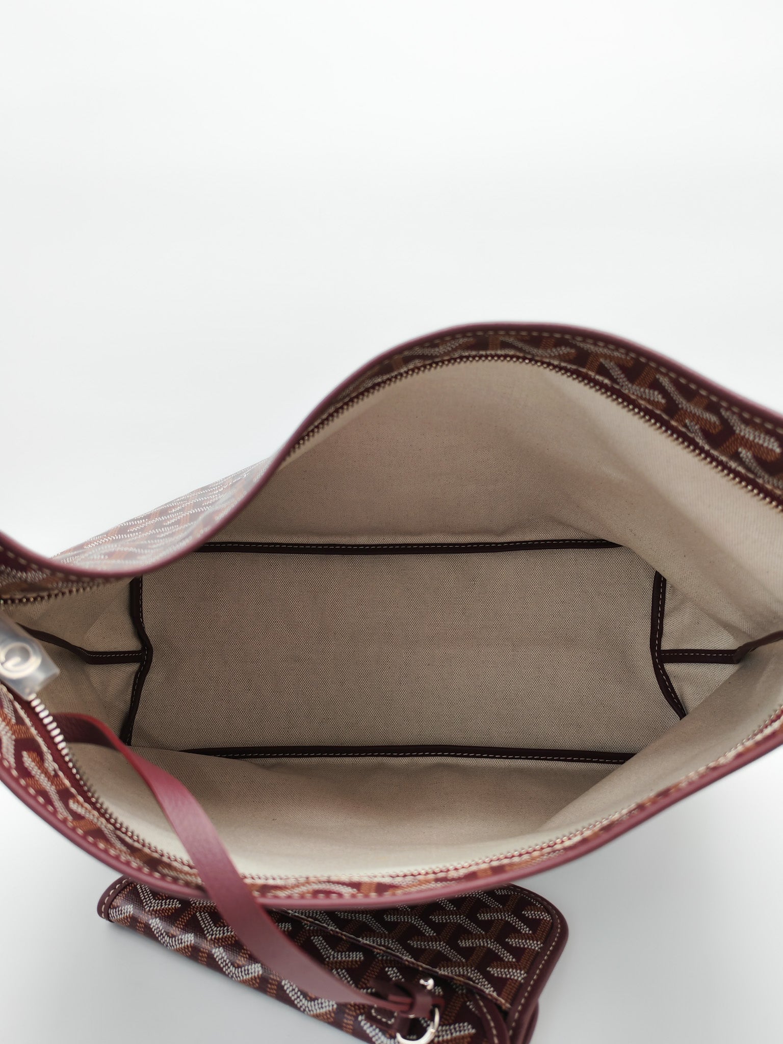 Boheme PM Burgundy in Goyardine Canvas Hobo Bag | Purse Maison Luxury Bags Shop