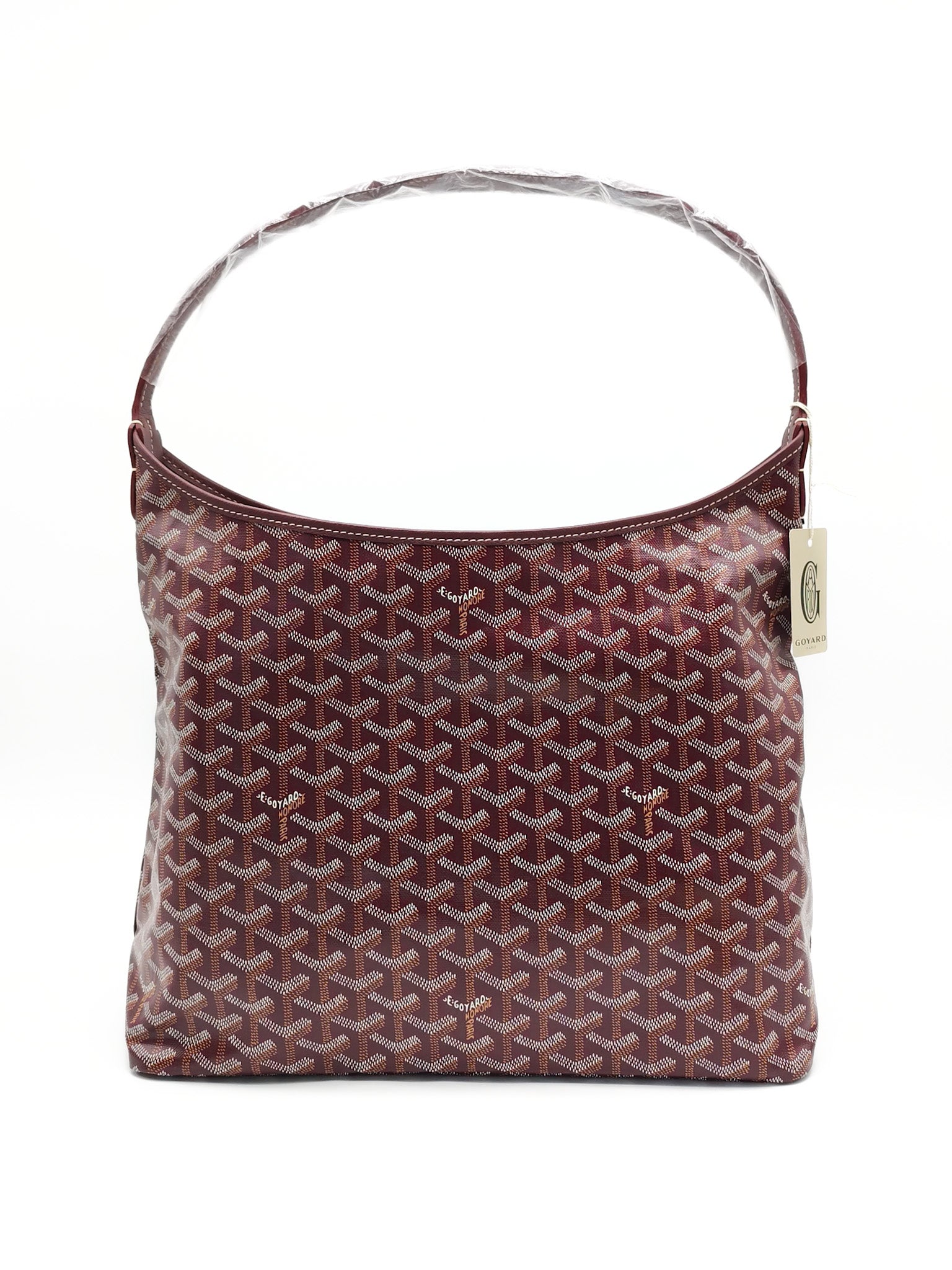 Boheme PM Burgundy in Goyardine Canvas Hobo Bag | Purse Maison Luxury Bags Shop