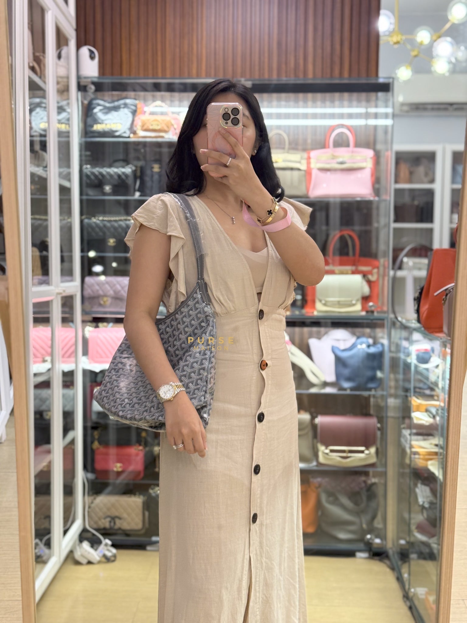 Boheme PM in Gray Goyardine Canvas | Purse Maison Luxury Bags Shop