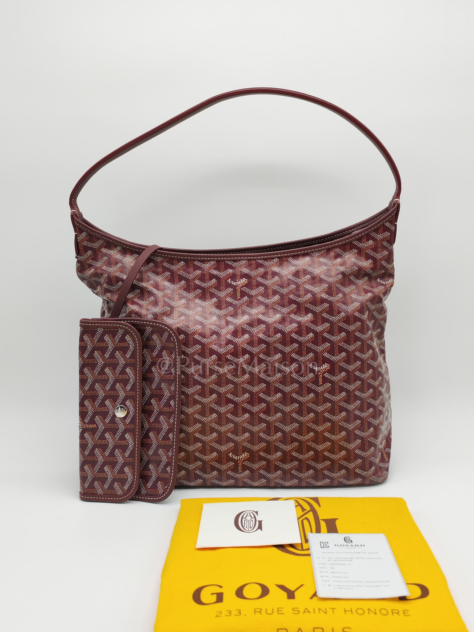 Boheme Hobo Bag PM in Burgundy Goyardine Goated Canvas