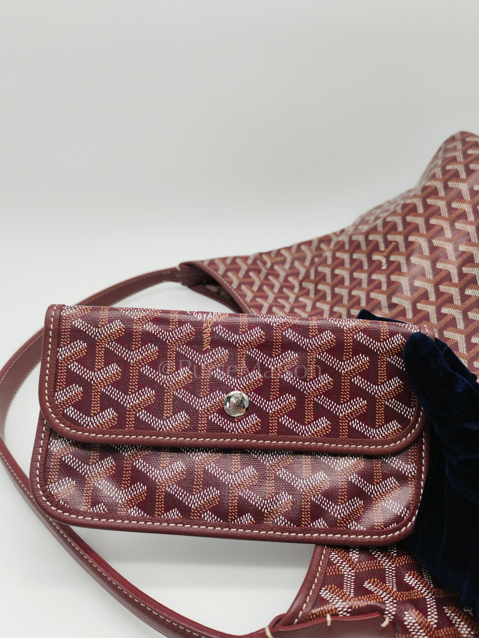 Boheme Hobo Bag PM in Burgundy Goyardine Goated Canvas