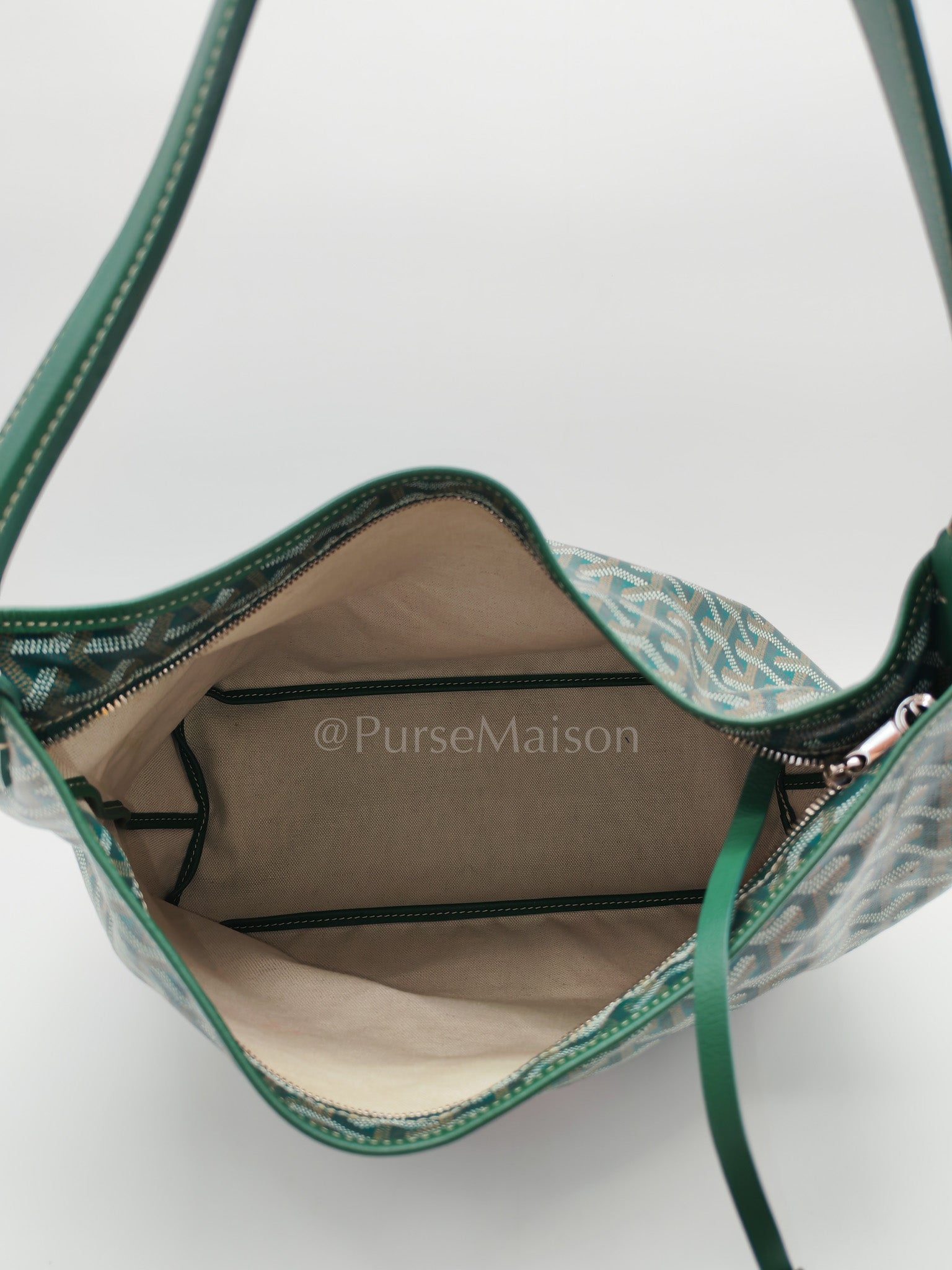 Boheme Hobo Bag PM in Green Coeur Goyardine Coated Canvas
