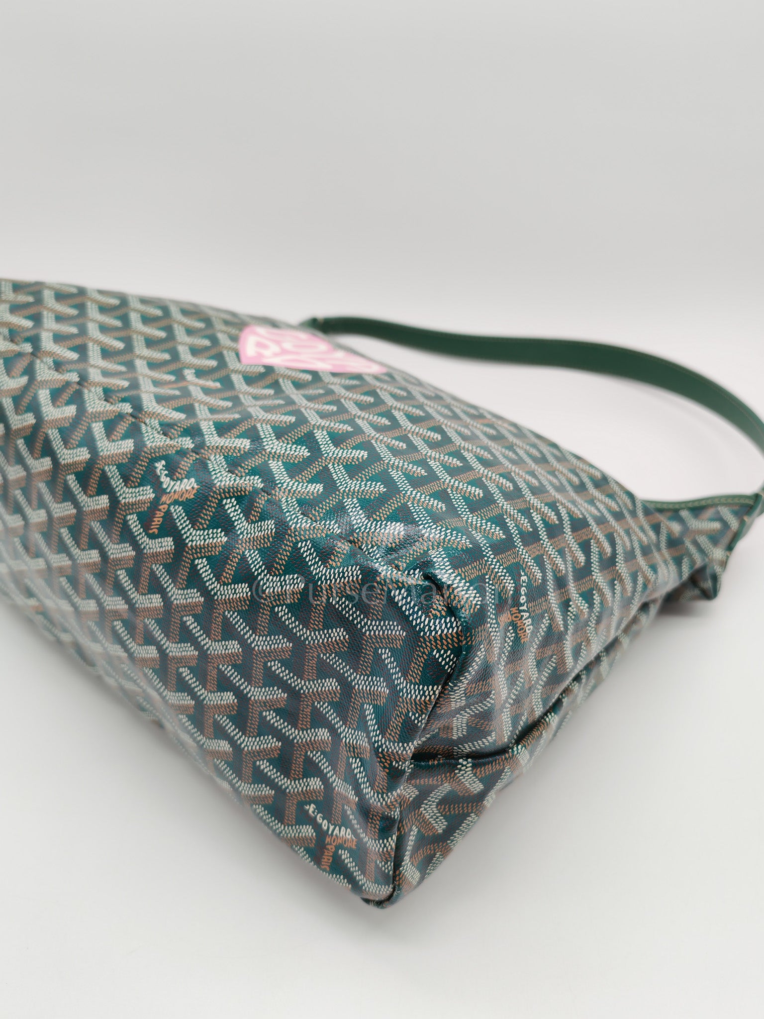 Boheme Hobo Bag PM in Green Coeur Goyardine Coated Canvas