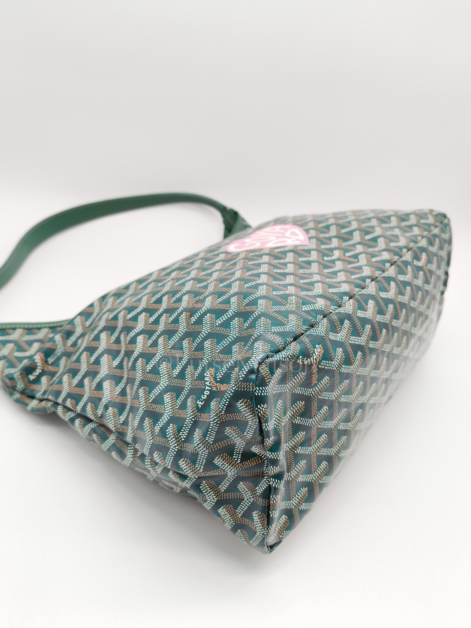 Boheme Hobo Bag PM in Green Coeur Goyardine Coated Canvas