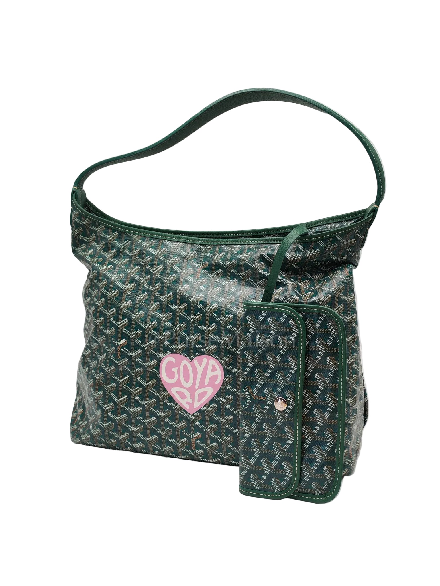 Boheme Hobo Bag PM in Green Coeur Goyardine Coated Canvas