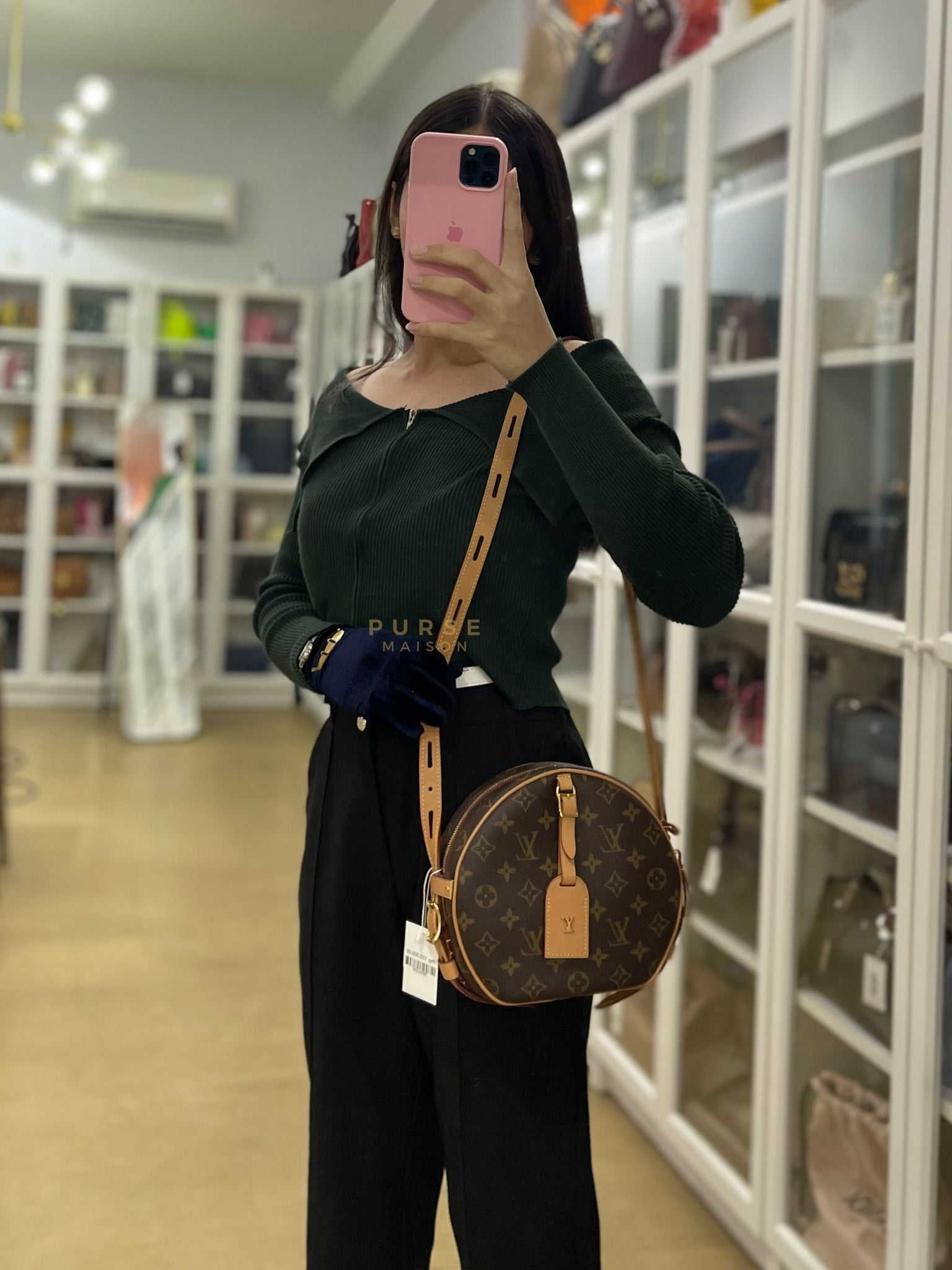 Boite Chapeau Souple MM Bag in Monogram Canvas & Gold Hardware (Microchip) | Purse Maison Luxury Bags Shop