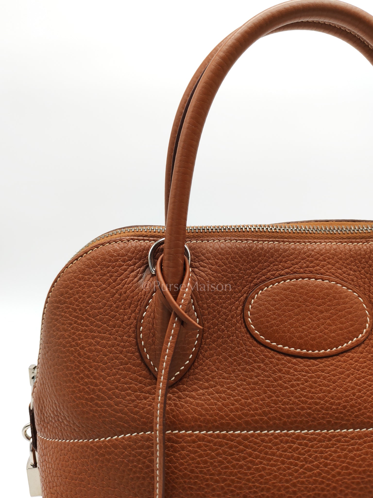 Bolide 31 Gold Taurillon Clemence Leather in Palladium Hardware Stamp C(2018) | Purse Maison Luxury Bags Shop
