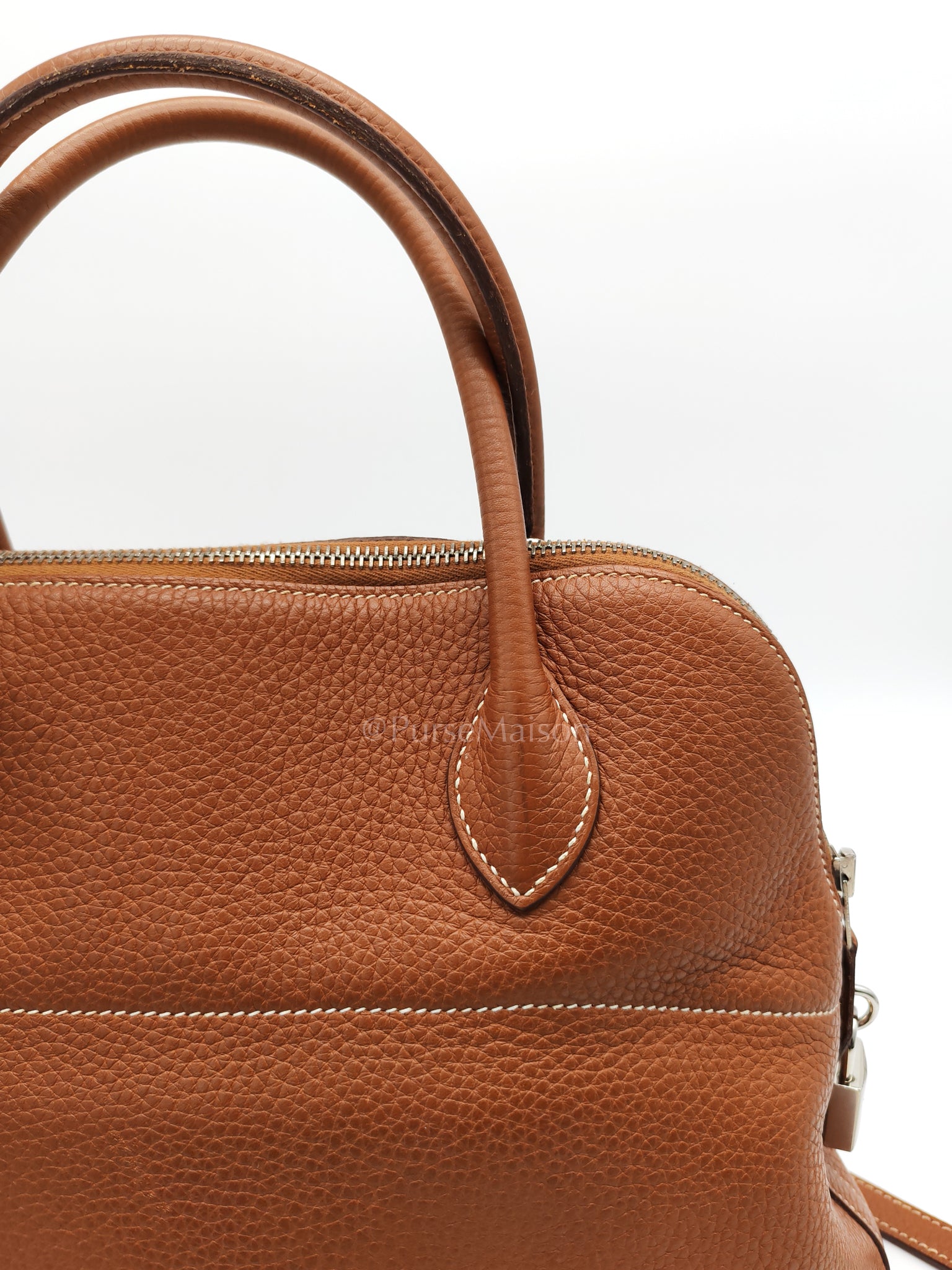 Bolide 31 Gold Taurillon Clemence Leather in Palladium Hardware Stamp C(2018) | Purse Maison Luxury Bags Shop