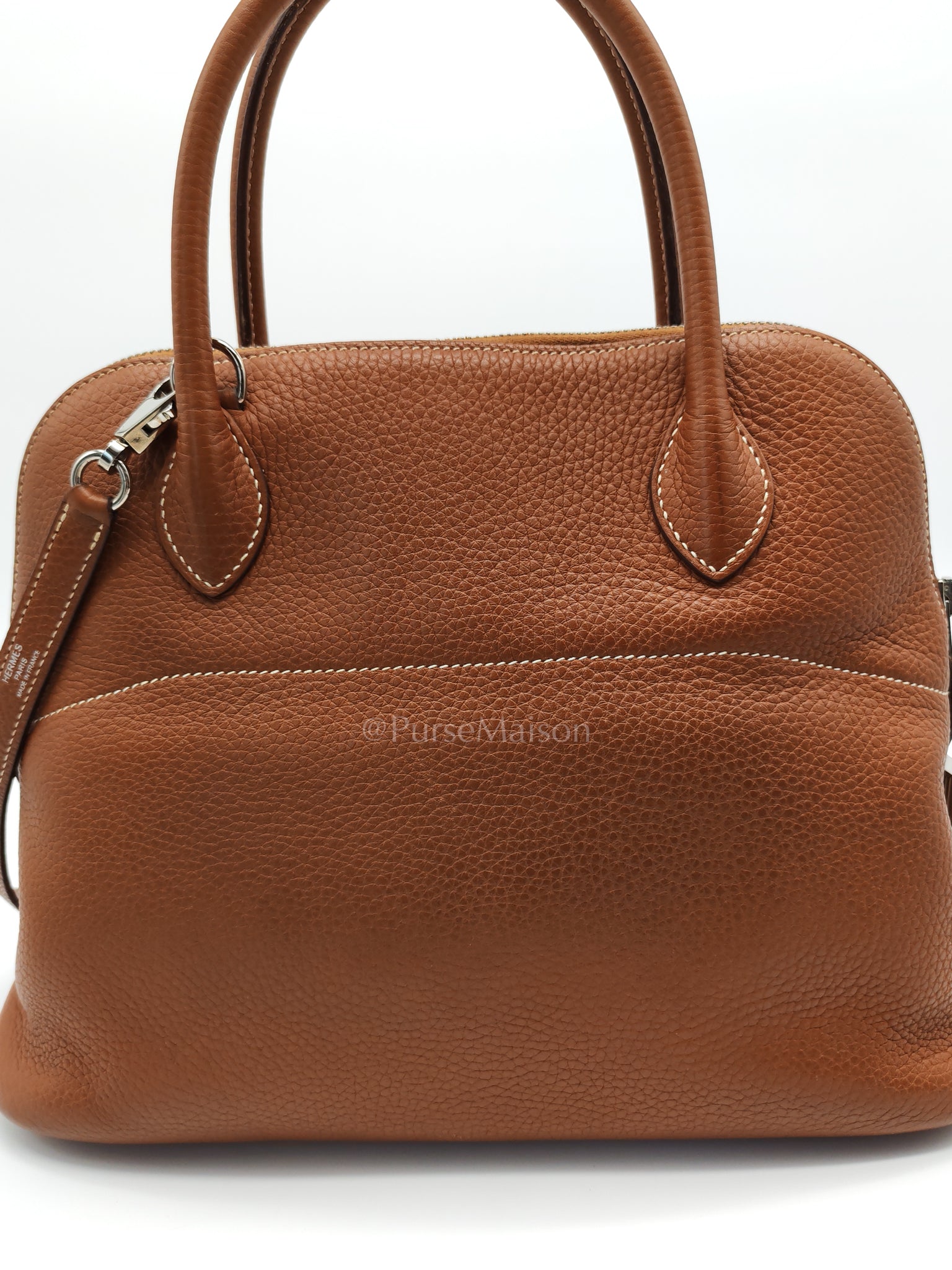 Bolide 31 Gold Taurillon Clemence Leather in Palladium Hardware Stamp C(2018) | Purse Maison Luxury Bags Shop