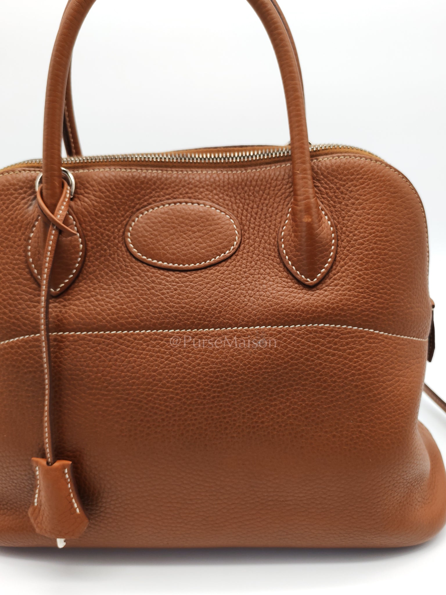 Bolide 31 Gold Taurillon Clemence Leather in Palladium Hardware Stamp C(2018) | Purse Maison Luxury Bags Shop