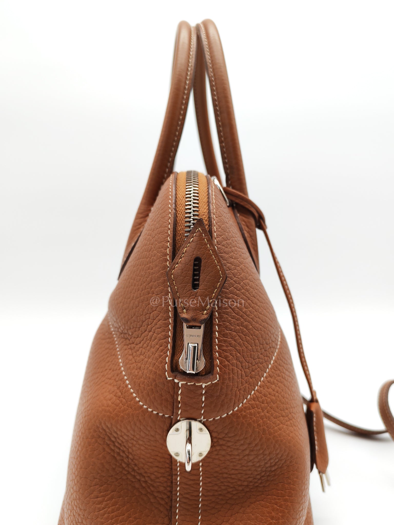 Bolide 31 Gold Taurillon Clemence Leather in Palladium Hardware Stamp C(2018) | Purse Maison Luxury Bags Shop